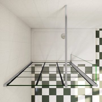 duschspa Duschwand 200cm 8mm ESG Duschkabine Duschabtrennung Walk in Dusche, Einscheibensicherheitsglas, Sicherheitsglas, (Set), Glas, Nano Glas