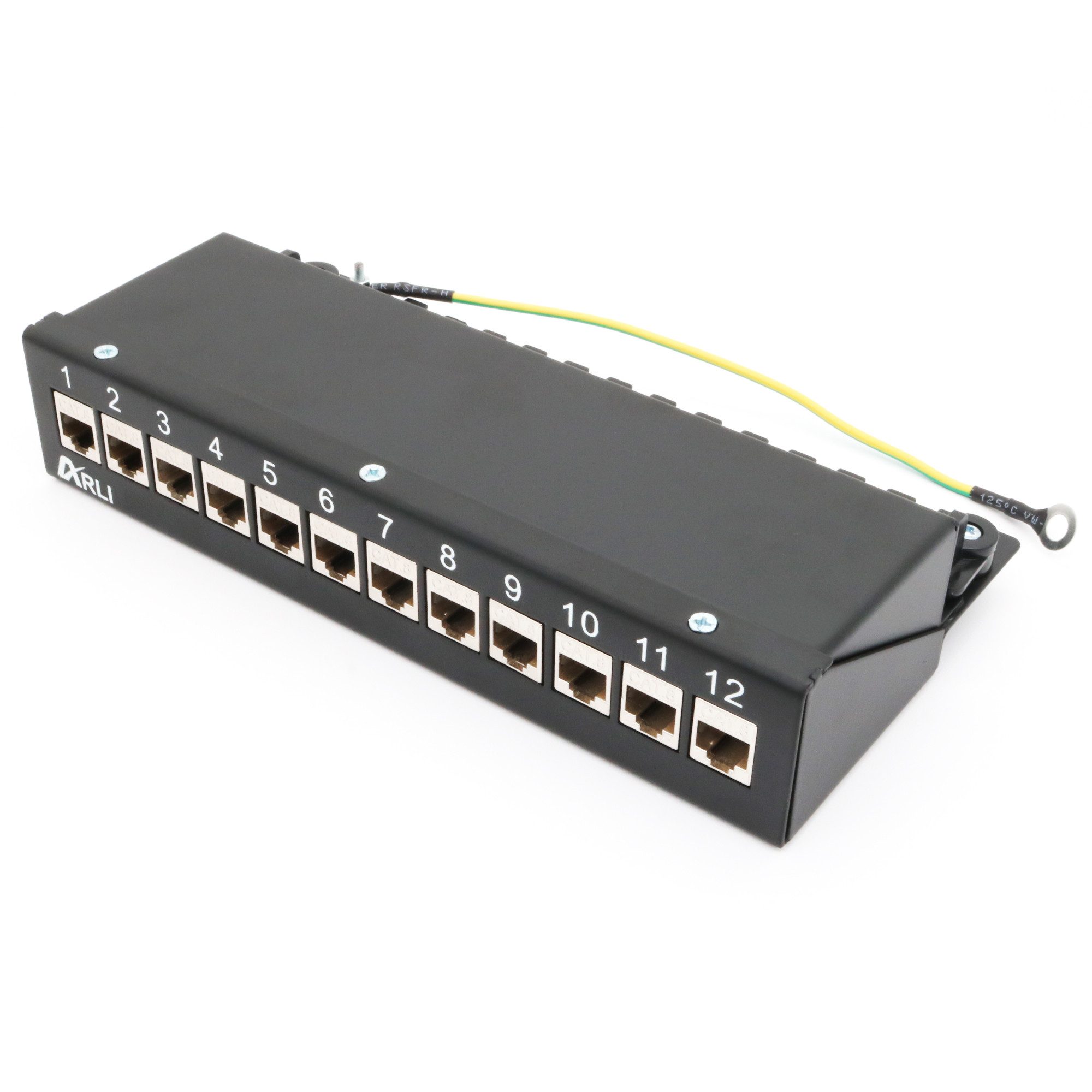 Patchpanel inkl. 12x Keystone Cat8.1 Module Netzwerk-Patch-Panel