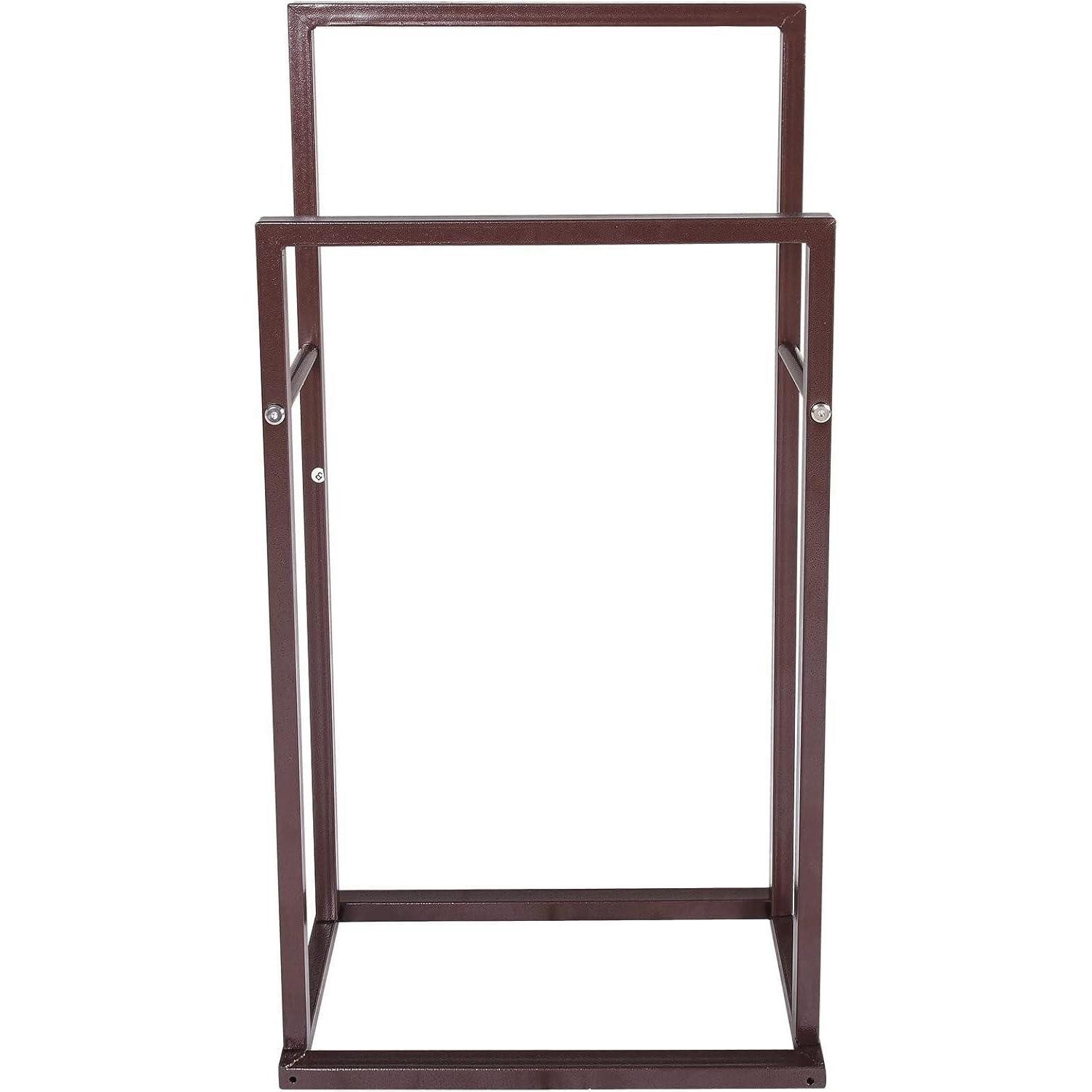 LuxusKollektion Handtuchständer Handtuchhalter 2 Etagen Chrom Metallleiter Antirost Two Tiers Braun