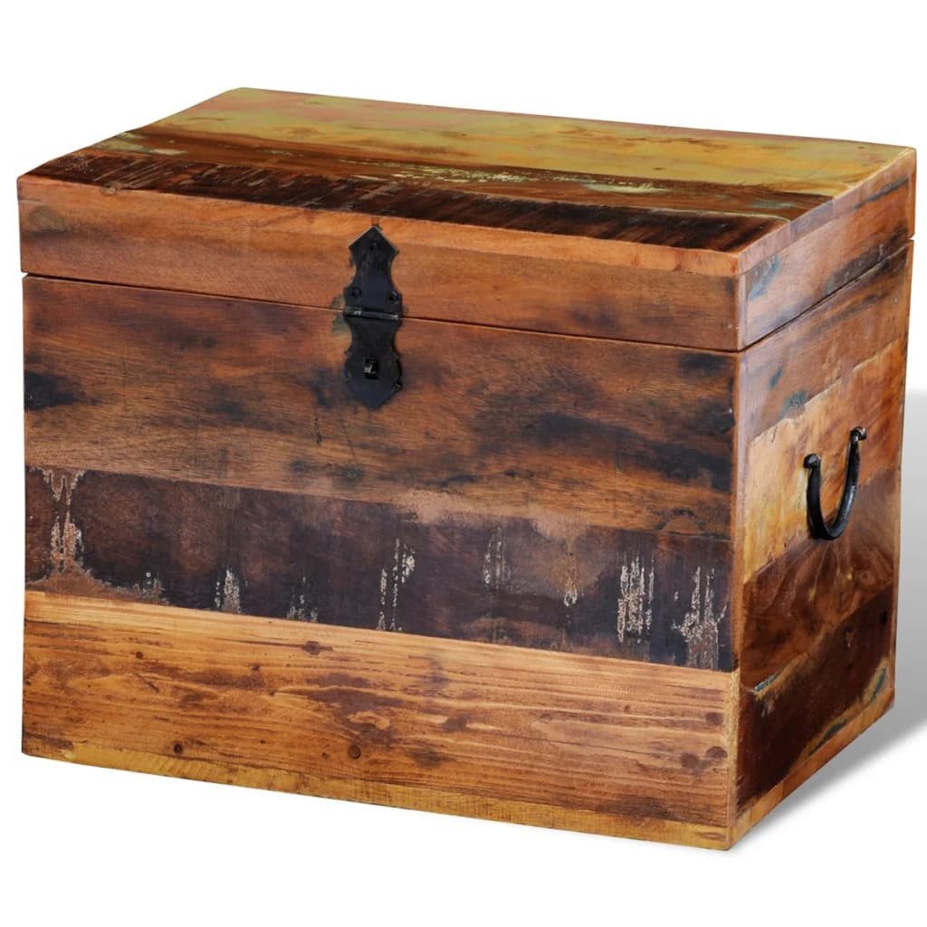 vidaXL Truhe Design-3 Aufbewahrungstruhe Altholz 39x28x31 cm