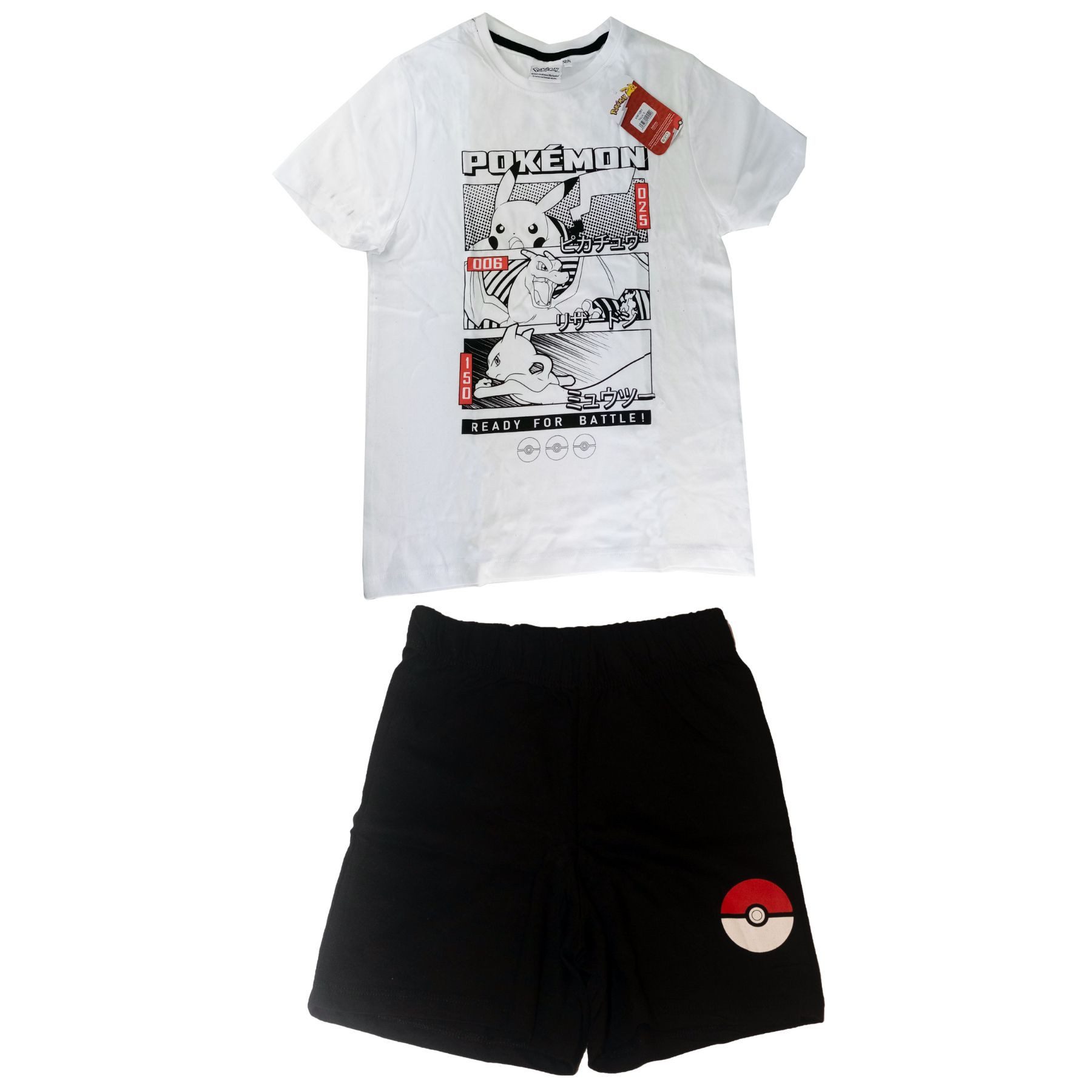 POKÉMON Schlafanzug für Kinder Shortama Pyjama aus 100% Baumwolle