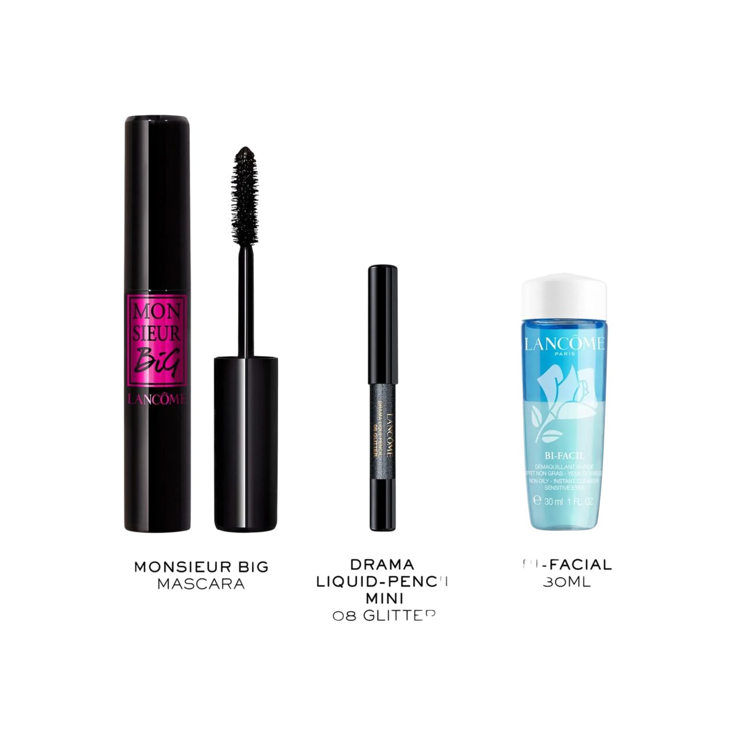 LANCOME Mascara-Set Monsieur Big Mascara Set (Drama Liqui-Pencil Mini + Bi-Facil 30 ml), 3-tlg.
