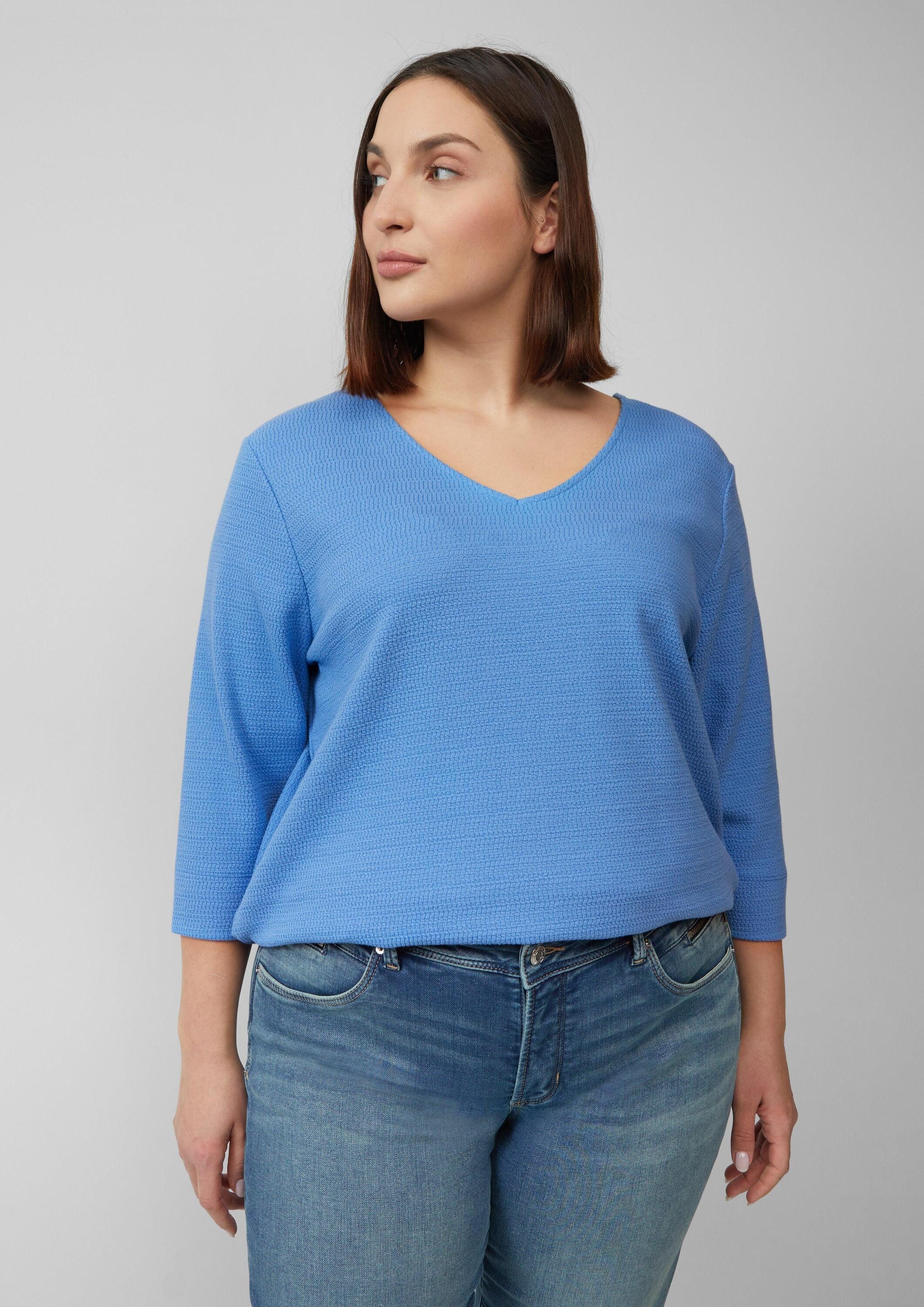 s.Oliver 3/4 Arm-Pullover Sweatshirt Strukturiertes Jersey-Sweatshirt günstig online kaufen