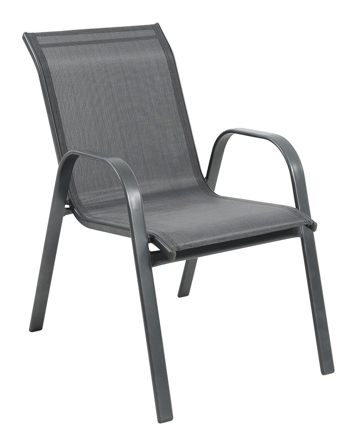 Outdoor Gartenstuhl DALLAS, Anthrazit, Aluminium, Textilen, (1 St), Stapelbar, B 55 x H 85,5 x T 80,5 cm