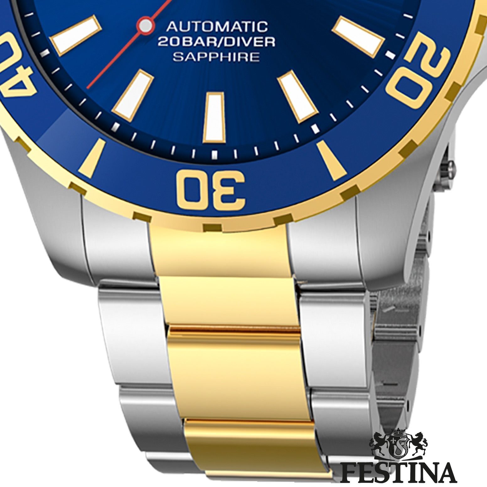 Festina Automatikuhr Festina Herrenuhr Automatik, (Analoguhr), Herren Armbanduhr rund, Edelstahlarmband silber, gold, Elegant