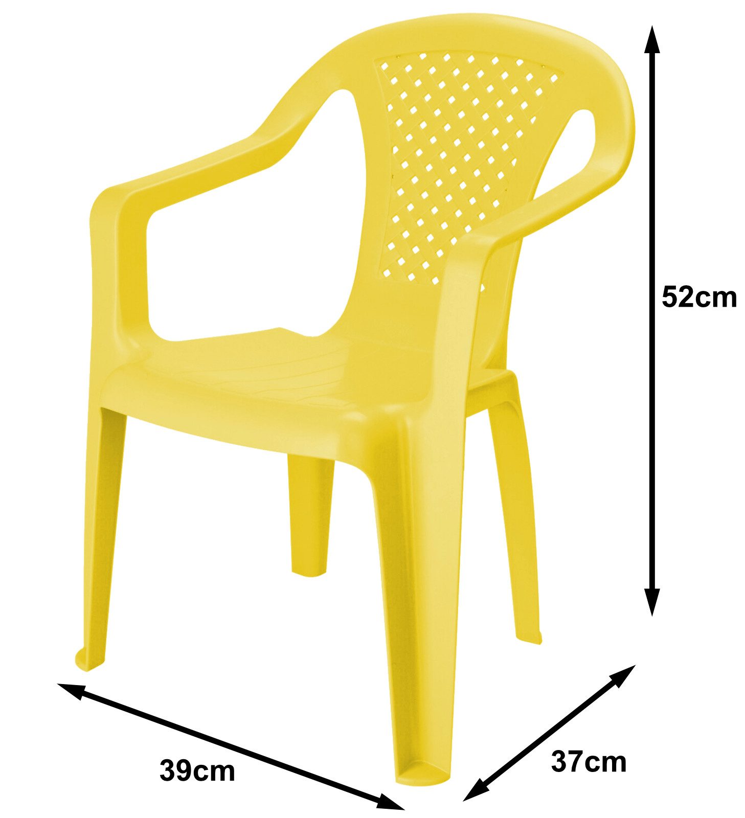 Progarden Kinderstuhl Kunststoff Kinder 52 cm Bunt 4 er Set (Set, 4 St), 4er Set, Gartenstuhl, Stuhl, Stapelbar, Kunststoff – Bild 5 von 5