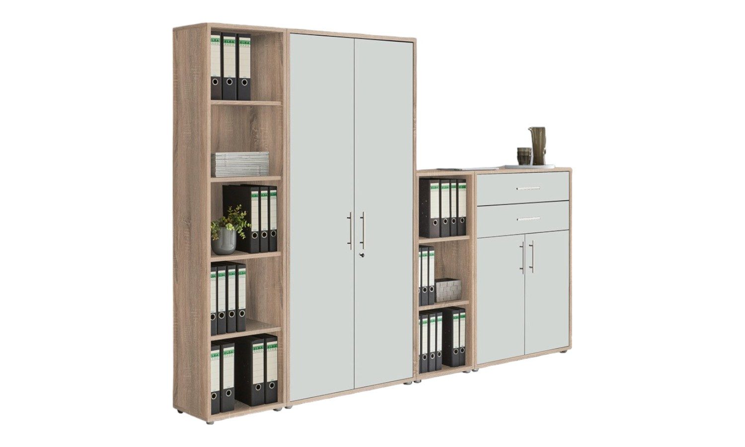 moebel-dich-auf Aktenschrank TABOR 22 (Büroschrank Ordnerschrank ideal für DIN A4 Ordner, abschließbar Metallgriffe) Made in Germany