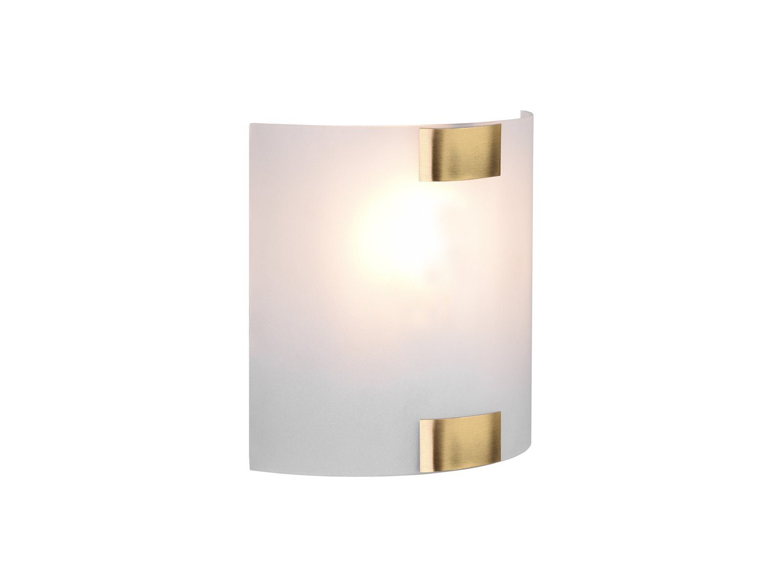 Altmessing LED Warmweiß, für wechselbar, meineWunschleuchte Ø20cm innen Glas LED Weiß Wandleuchte, Designklassiker, Lampenschirm-e Treppenhaus flach