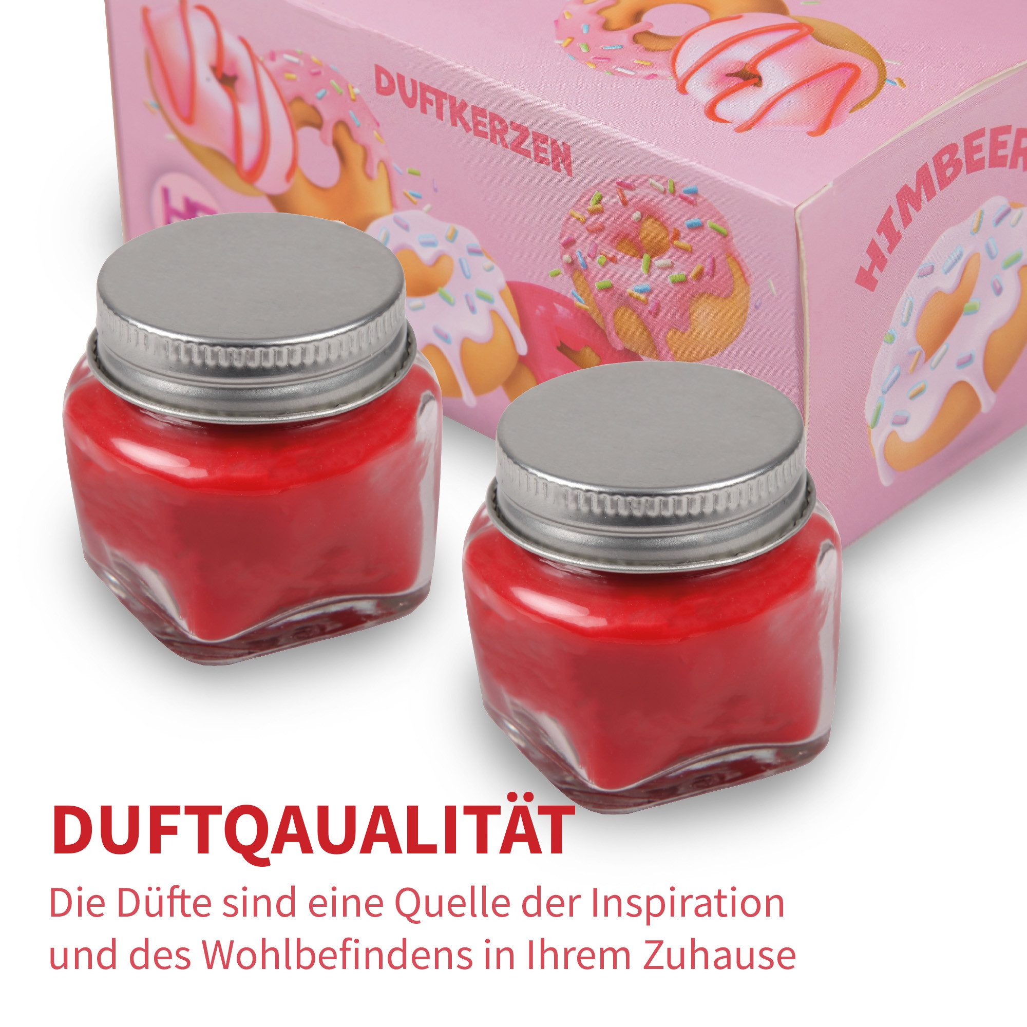 HS Candle Duftkerze Kerzenset 12er-Pack (12-tlg), Kerze im Glas mit Deckel, Raumduft 12er Pack je ca. 7 Std. Brenndauer