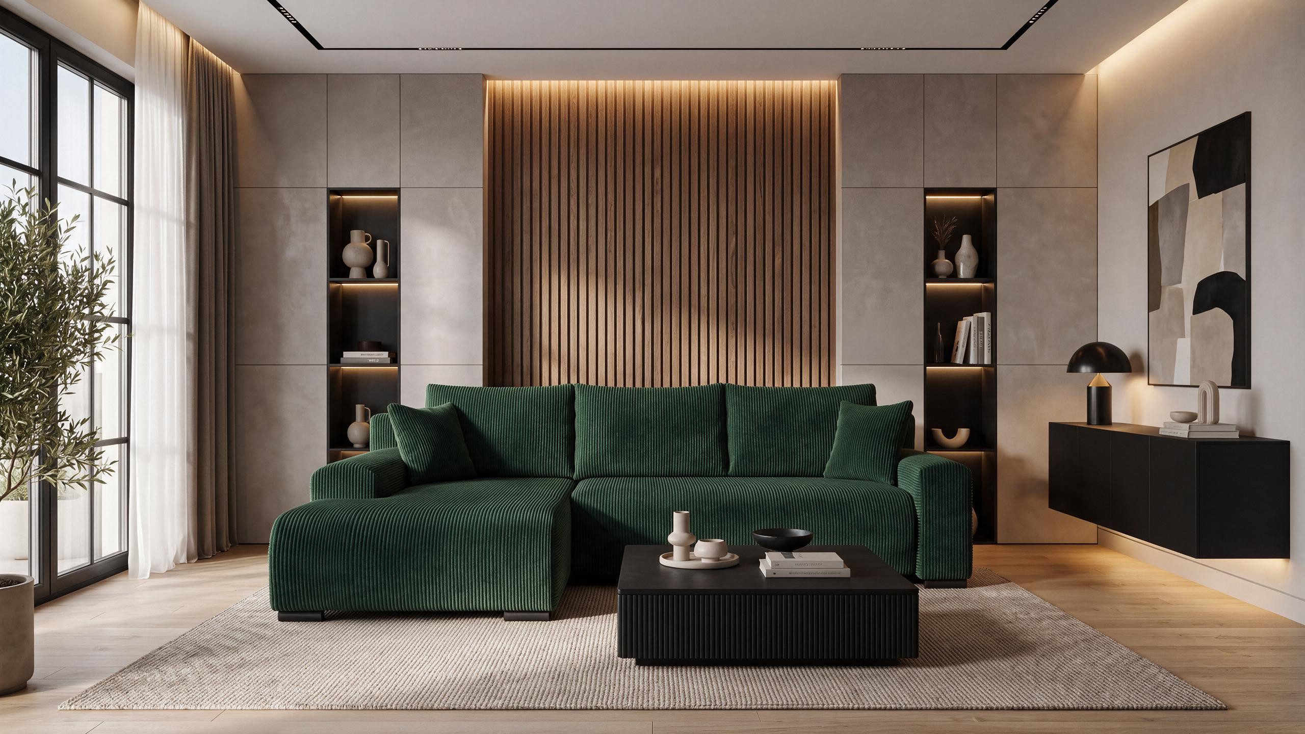 storez24 Ecksofa Soffe, mit Bettkasten und Schlaffunktion, Cordstoff, L-Form, bequem