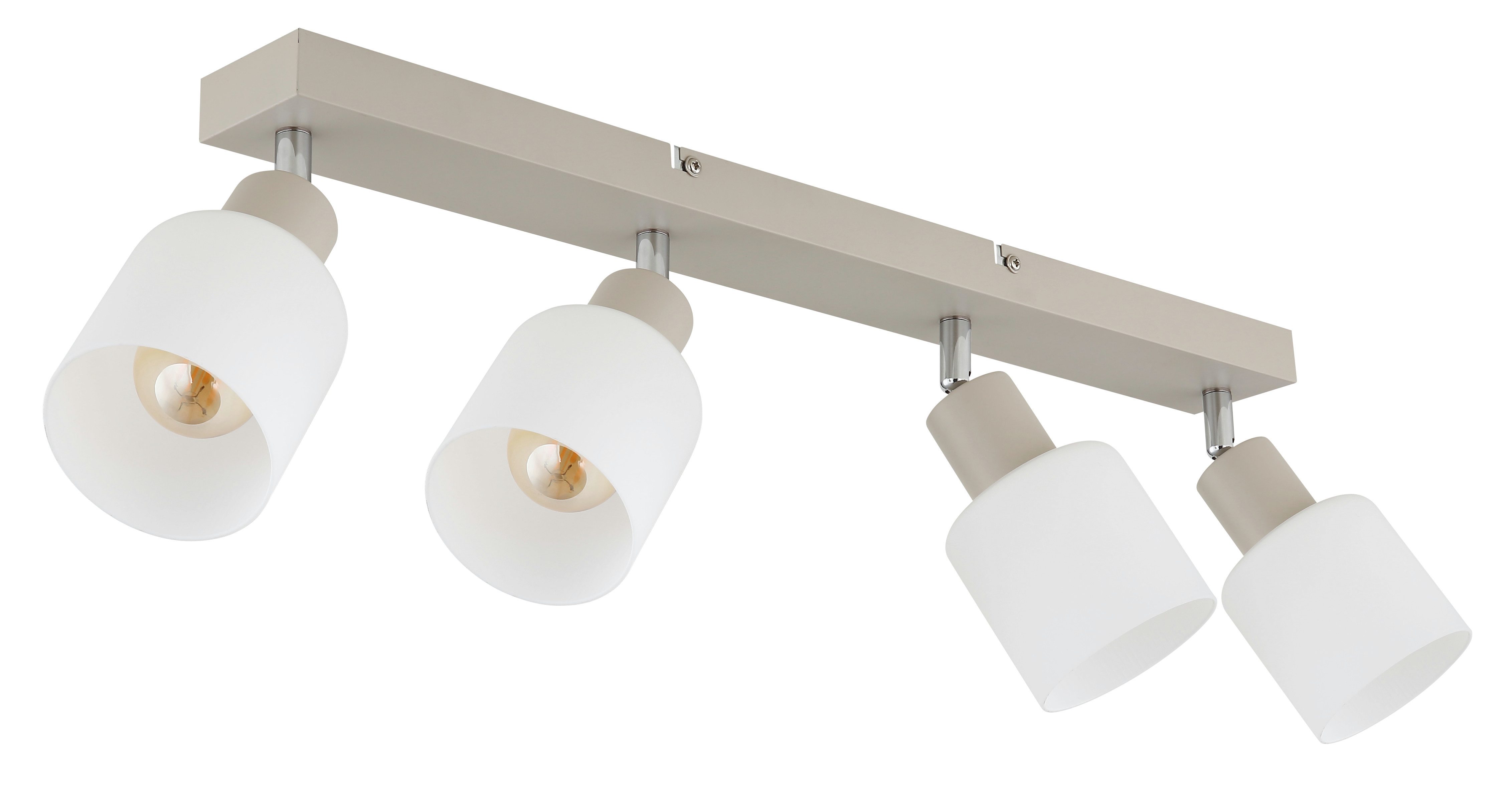 GLOBO LIGHTING Deckenspot TRENT, Leuchtmittel wechselbar, Sandfarbener Strahler mit verchromtem Metall, Glas opal