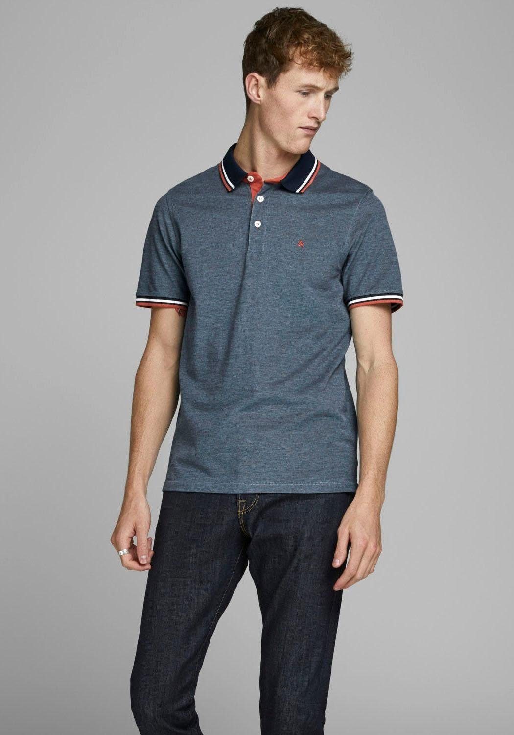 Jack & Jones Poloshirt JJEPAULOS Poloshirt mit klassischem Kragen und figurbetonter Form Logostickerei, modisch, schmal, Baumwolle, Polokragen – Bild 2 von 5