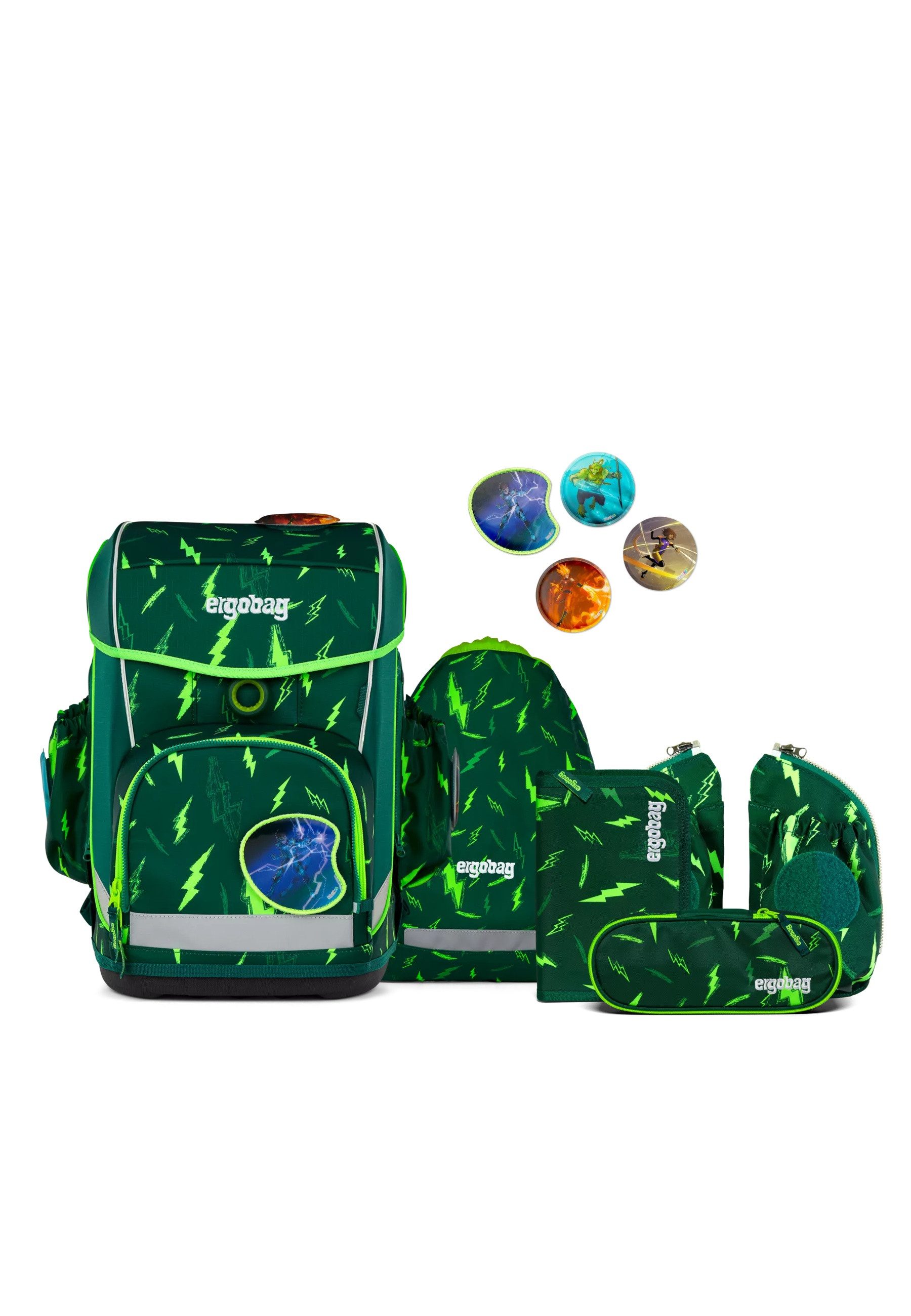 ergobag Schulranzen cubo light Set (6-tlg., 5-teiliges Set)