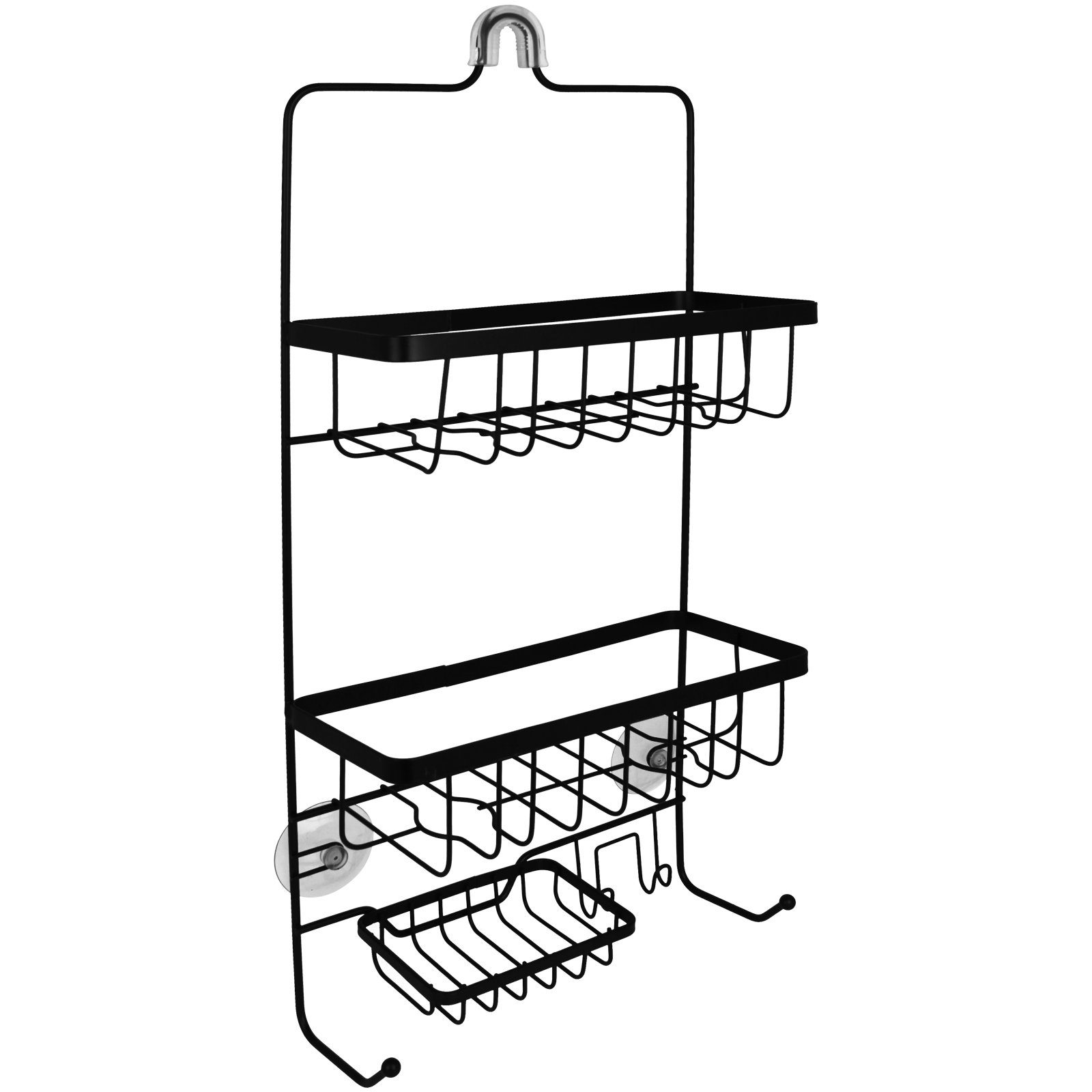 Seifenkorb Badablage Duschkorb Duschregal Regal Metallhängeregal Koopman Dusch Duschablage Duschorganizer, Organizer Schwarz Ablage Dusch-Hängeregal Metall