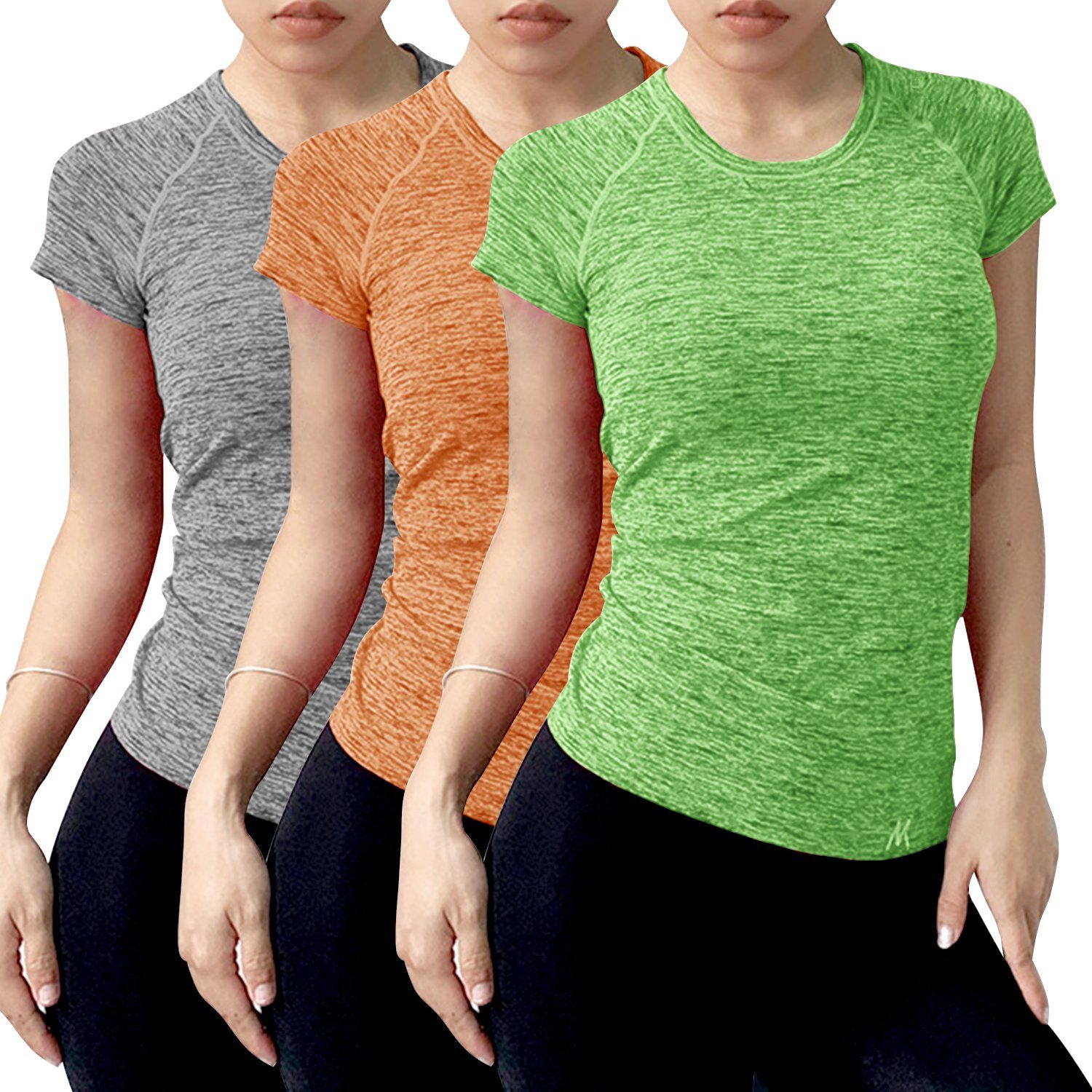 Laufshirt Training Top 4er-Pack-Zufall Kurzarm Yoga Sportshirt 3er-Pack) T-Shirt 1502 Libella T-Shirt Damen (3er-Pack,