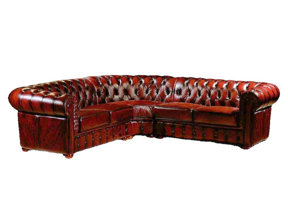Salottini Chesterfield-Sofa VERKÜRZTE LIEFERZEIT Chesterfield Ecksofa Aberdeen Leder Eckcouch, 3 Teile, Handarbeit