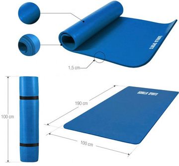 GORILLA SPORTS Yogamatte Sportmatte 190 x 100 x 1,5 cm