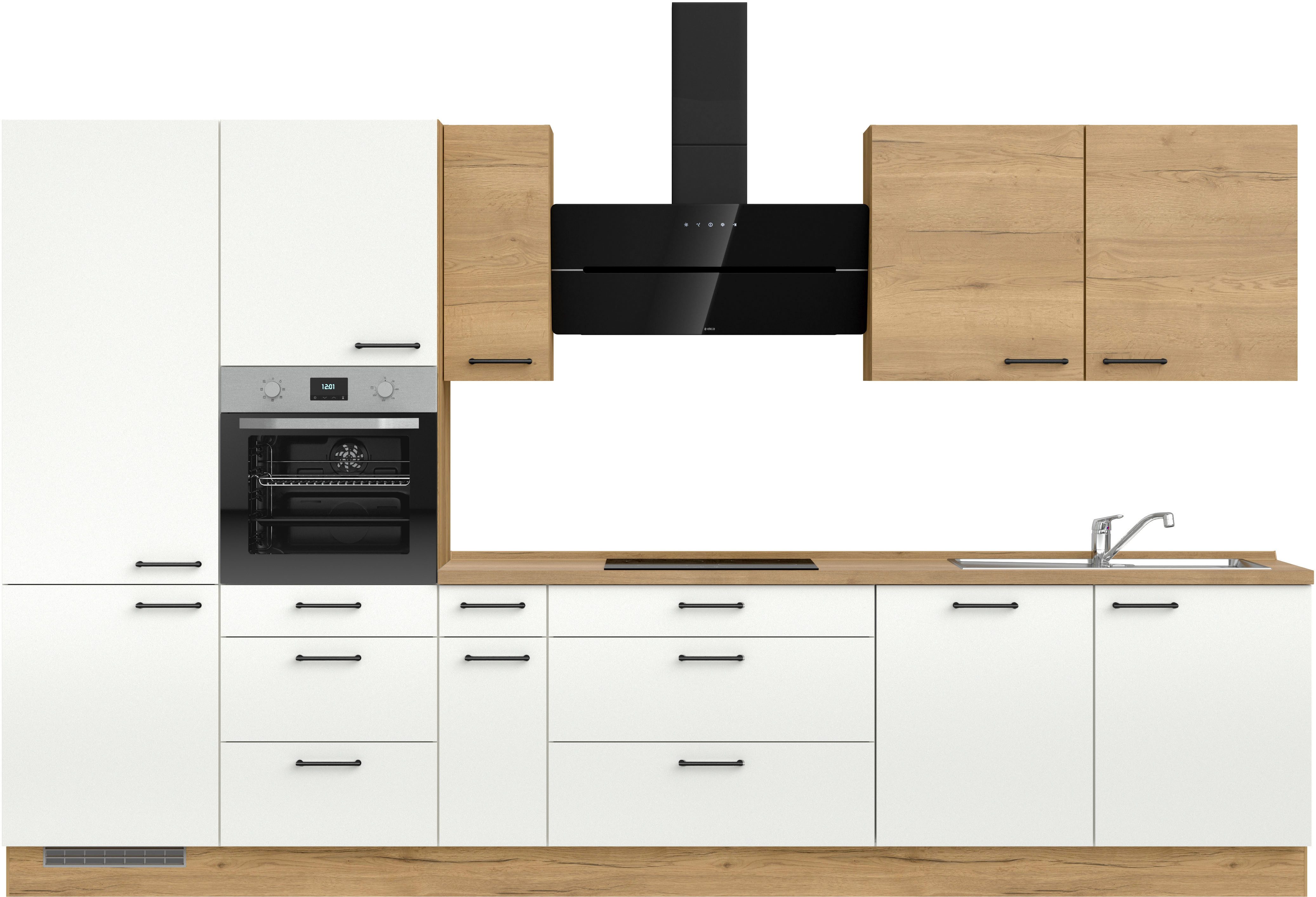 nobilia® Küchenzeile "MIAMI", NEU: individuell anpassbar mit gratis Profi-Beratung, vormontiert, Breite 360 cm, Ausrichtung wählbar, wahlw. mit E-Geräten