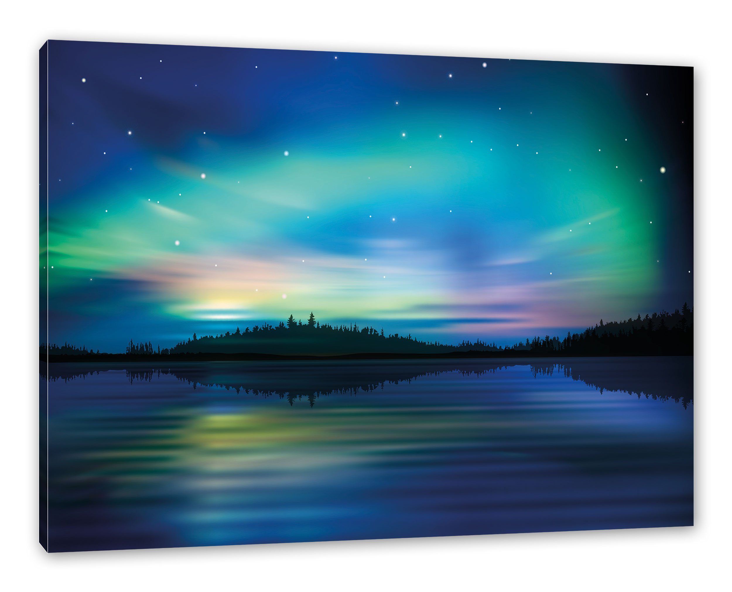Pixxprint Leinwandbild Finnische Polarlichter, Finnische Polarlichter (1 St), Leinwandbild fertig bespannt, inkl. Zackenaufhänger