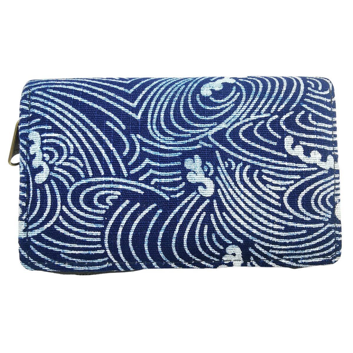 PANASIAM Geldbörse Portemonnaie indigo Brieftasche Geldbörse in 2 Größen vegan, fair produziert mit Münzfach Reißverschluß und Kartenfächern Ocean