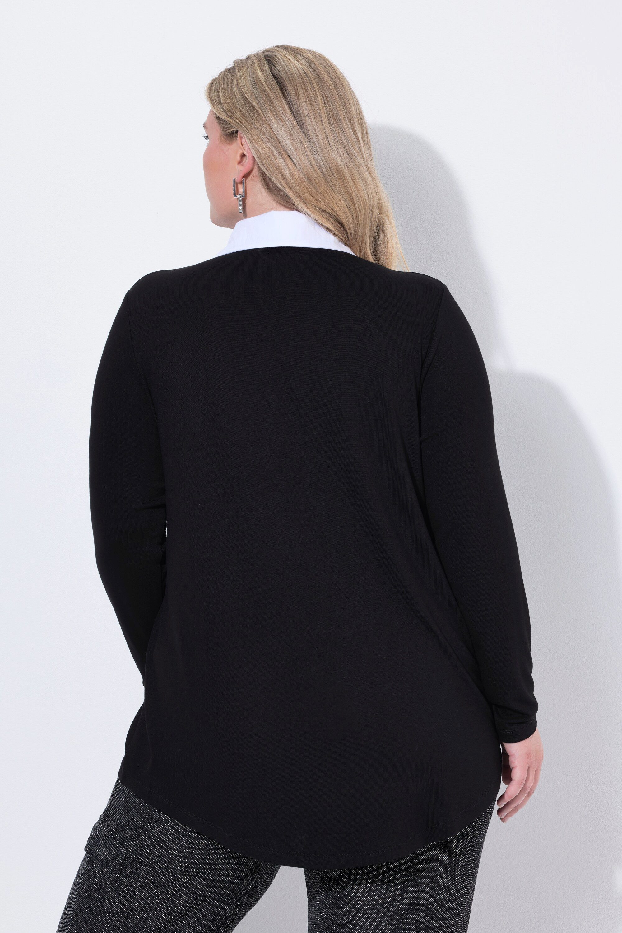 MIAMODA Strickpullover Pullover A-Linie abnehmbarer Hemdkragen