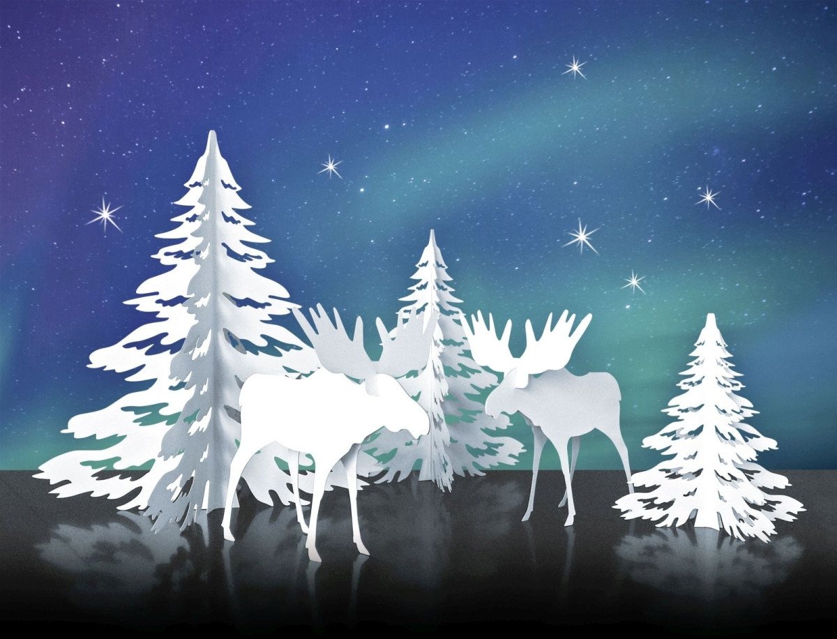 Thumbnail - Ursus - Ludwig Bähr Bastelfilz Winterliche Papierszenerie Santa's Schlitten