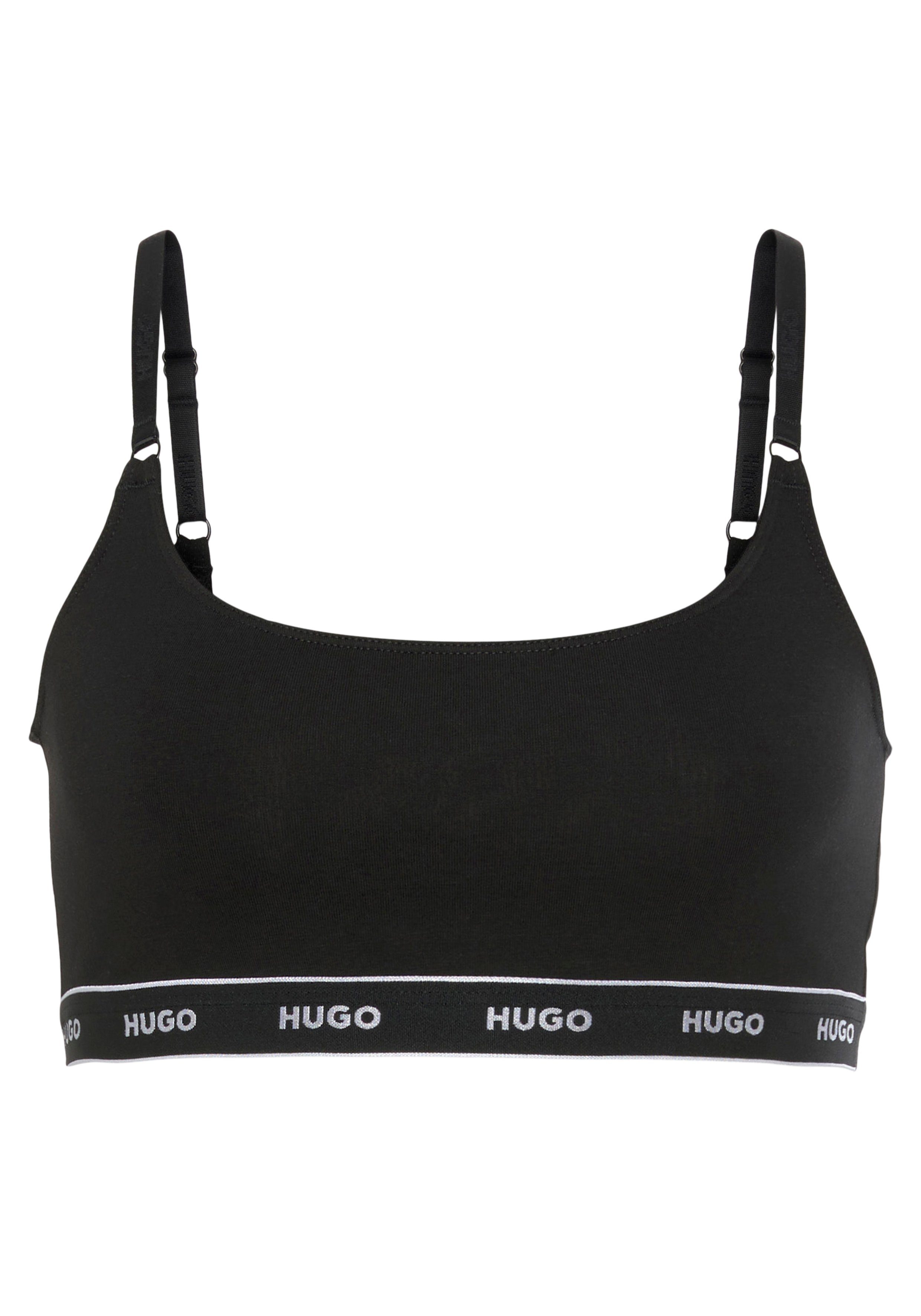 STRIPE Bralette-BH verstellbaren TWIN mit HUGO Black004 (Packung, Logo-Trägern BRALETTE 2-tlg)
