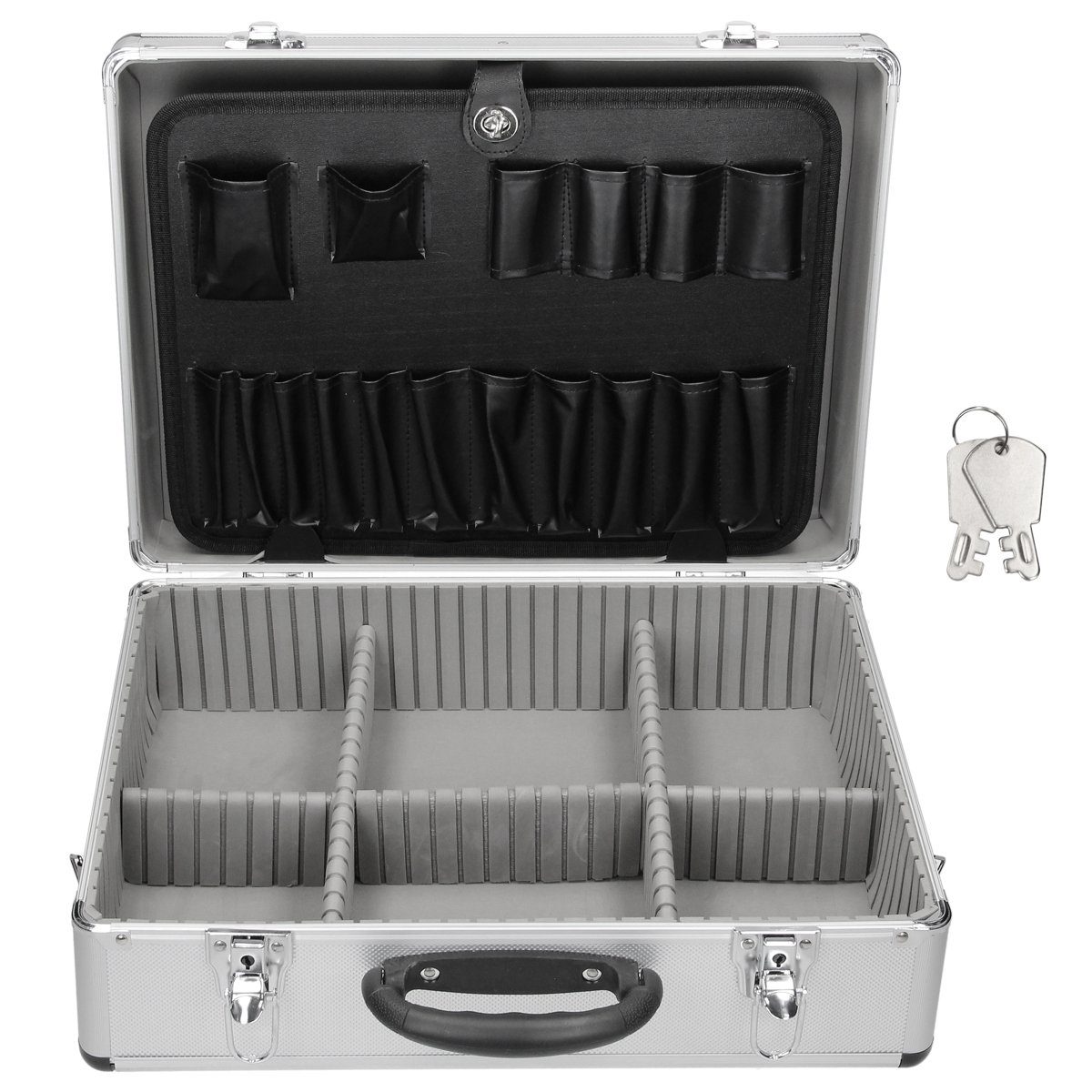 ECD Germany Werkzeugbox Werkzeugkoffer leer 45.5x15.5x33 cm Aluminium (inkl. Montagematerial, 1 St., inkl. Montagematerial), keine | Werkzeugkoffer