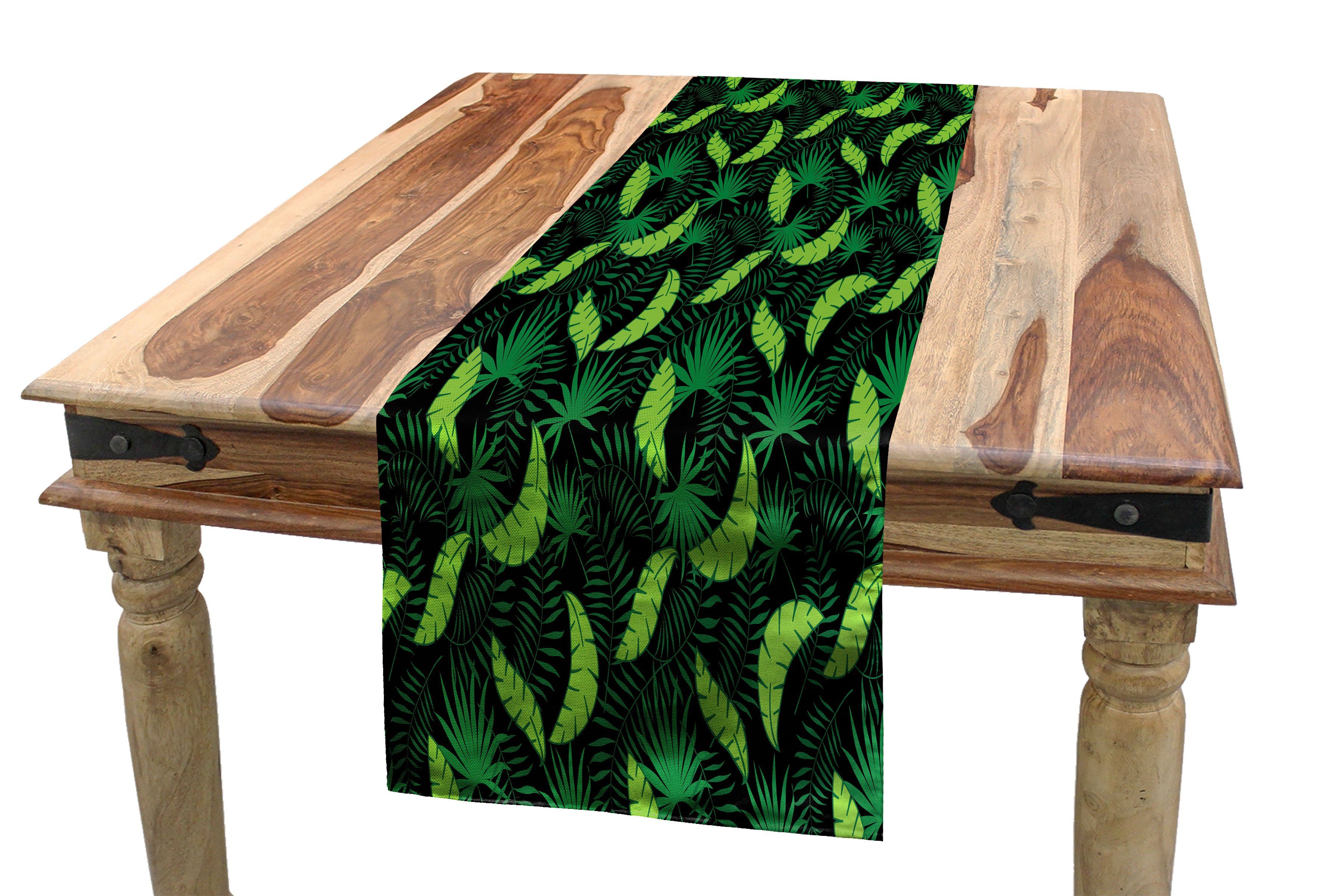 Abakuhaus Tischläufer Esszimmer Küche Rechteckiger Dekorativer Tischläufer, Exotisch Tropical Laub der Blätter