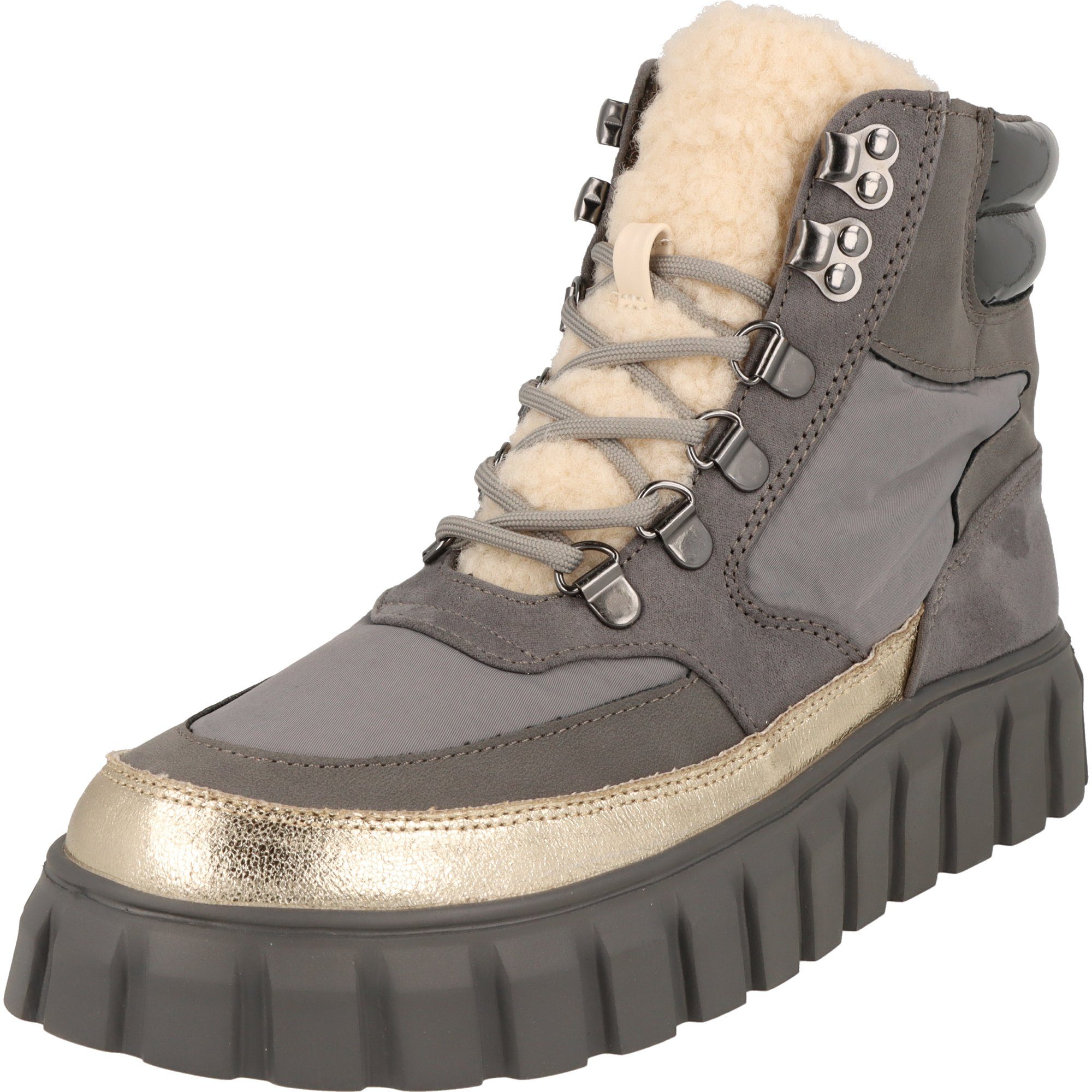 La Strada Damen Schuhe 2103324-6003 modische Plateau Winter Boots Stiefel Winterboots Combi Grey
