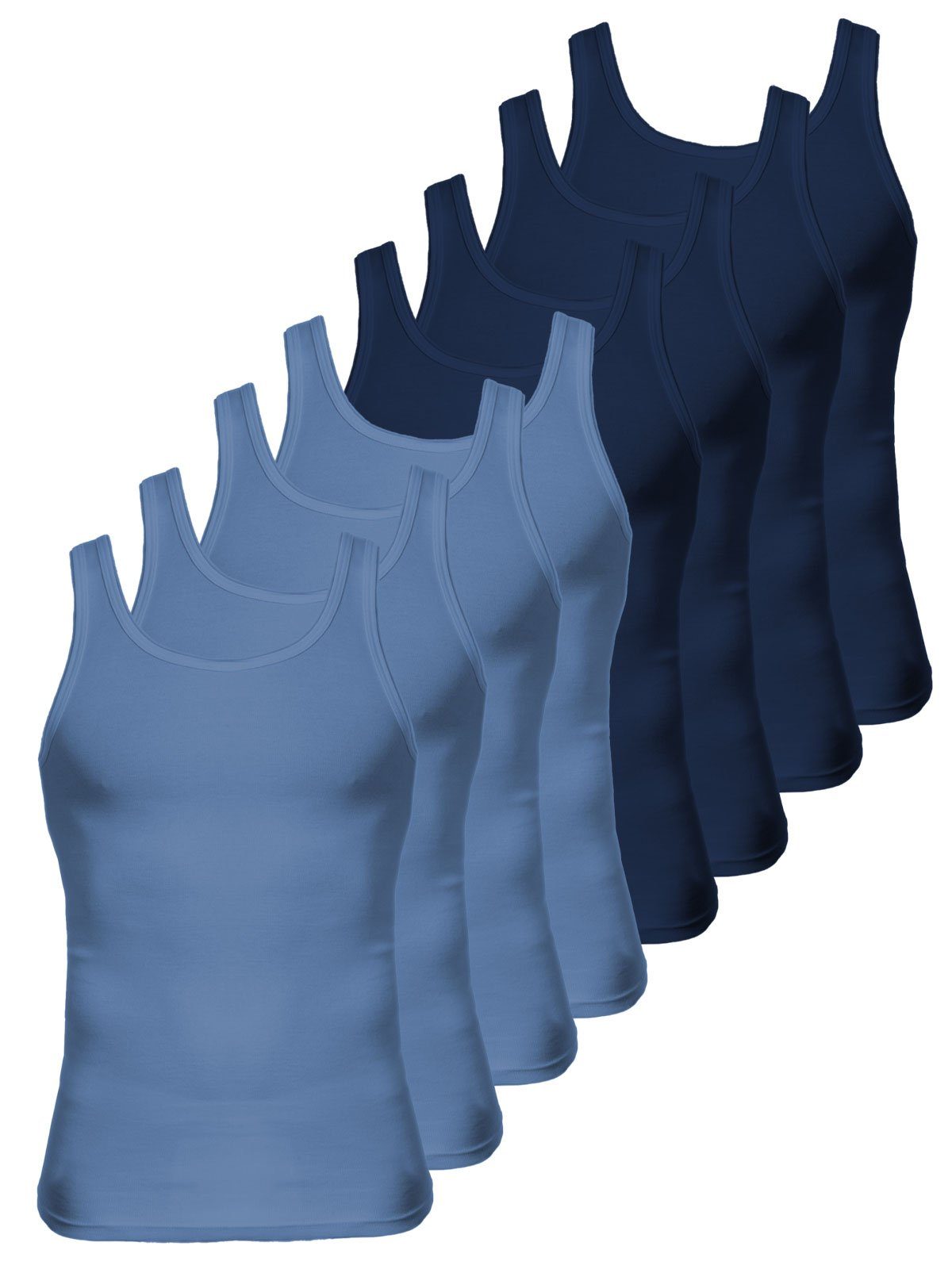 KUMPF Achselhemd 8er Sparpack Herren Unterhemd Bio Cotton (Spar-Set, 8-St) - navy atlantis
