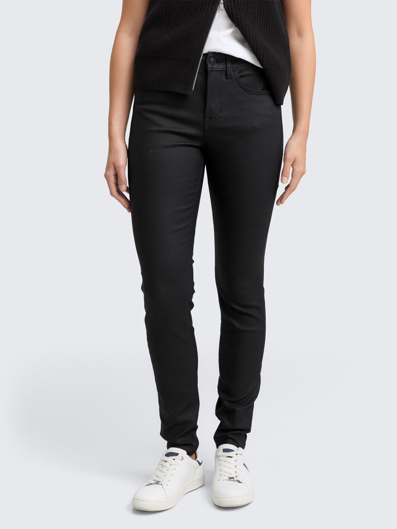 Tom Tailor Denim Damen Hose Mit Weitem Bein – Palazzo Pants, Hoher Bund, Aus Polyester-Elasthan-Mix