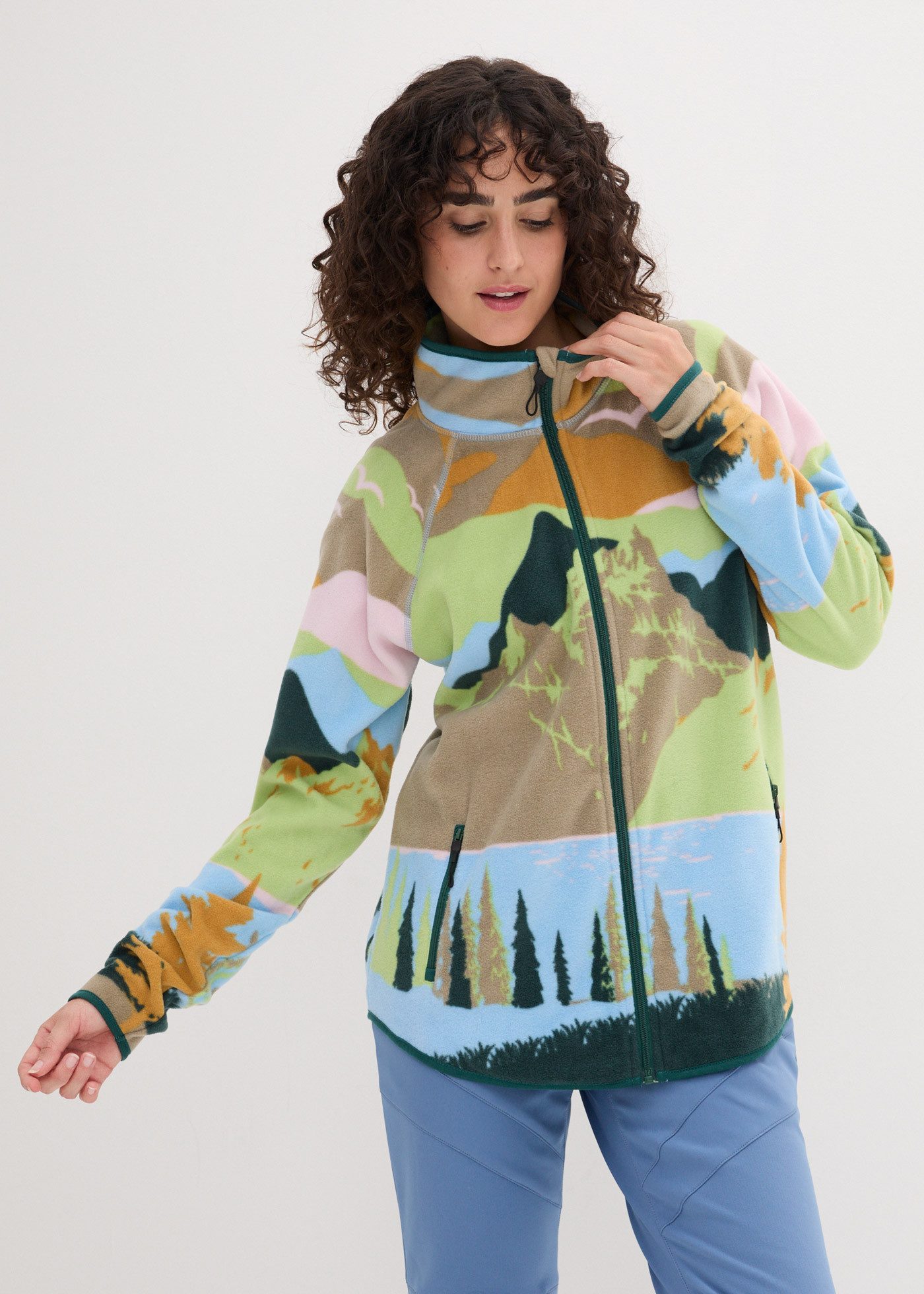 bonprix Fleecejacke lässige Passform, aus 100% Polyester, mit Reißverschlus günstig online kaufen