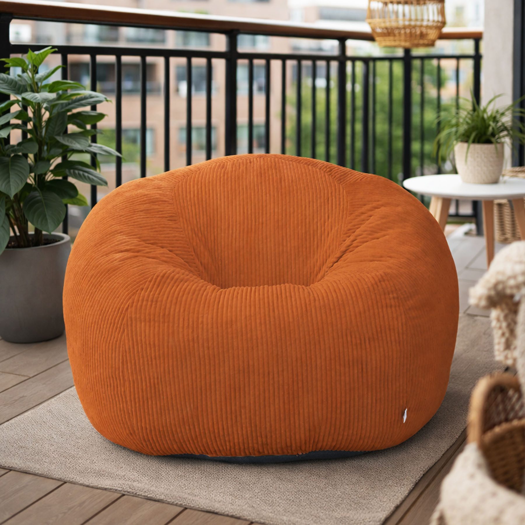 HomeMiYN Sitzsack Sitzsack XXL aus Cord, weiches Sofa für Wohnzimmer, rund