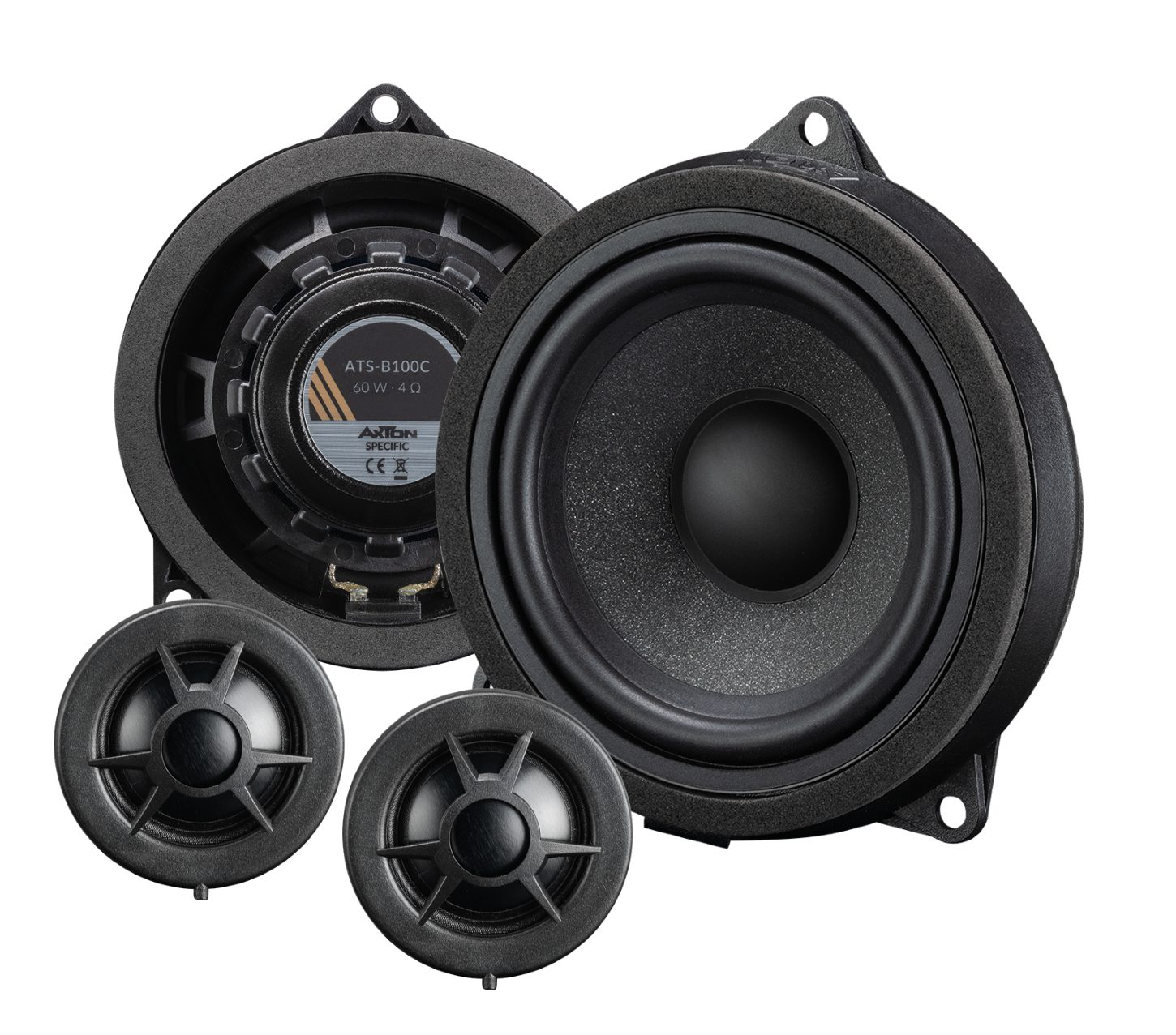 Axton ATS-B100C 2-Wege 10cm Kompo Lautsprecher System für BMW und Mini Auto-Lautsprecher (60 W, 10 cm)