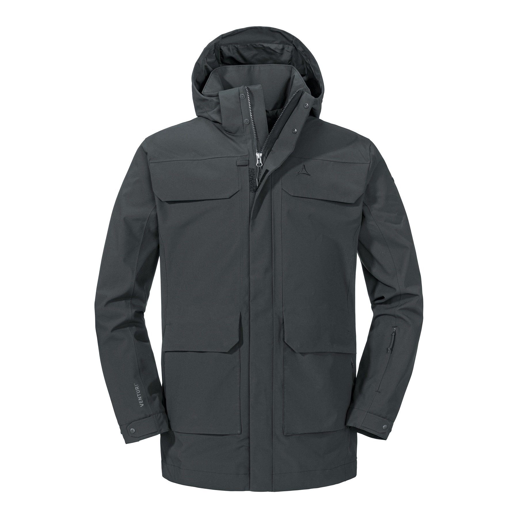 Schöffel Funktionsjacke Sommer Trekking-Wanderjacke Geneva (wasser- und winddicht) asphaltgrau