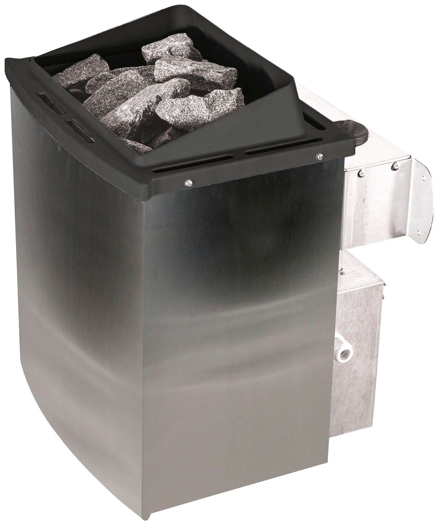 Karibu Fasssauna naturbelassen mit Ofen 9 kW integr. Strg., BxTxH: 225 x 175 x 229 cm, 38 mm, Ofen 9 kW integr. Strg