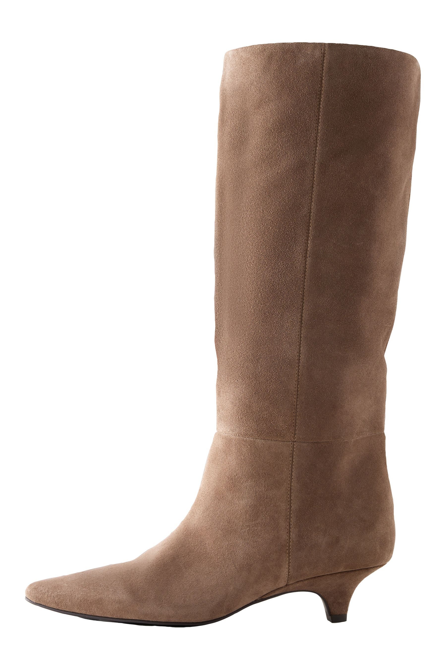 Next N. Premium Kniehohe Stiefel mit Kitten-Heel Stiefel