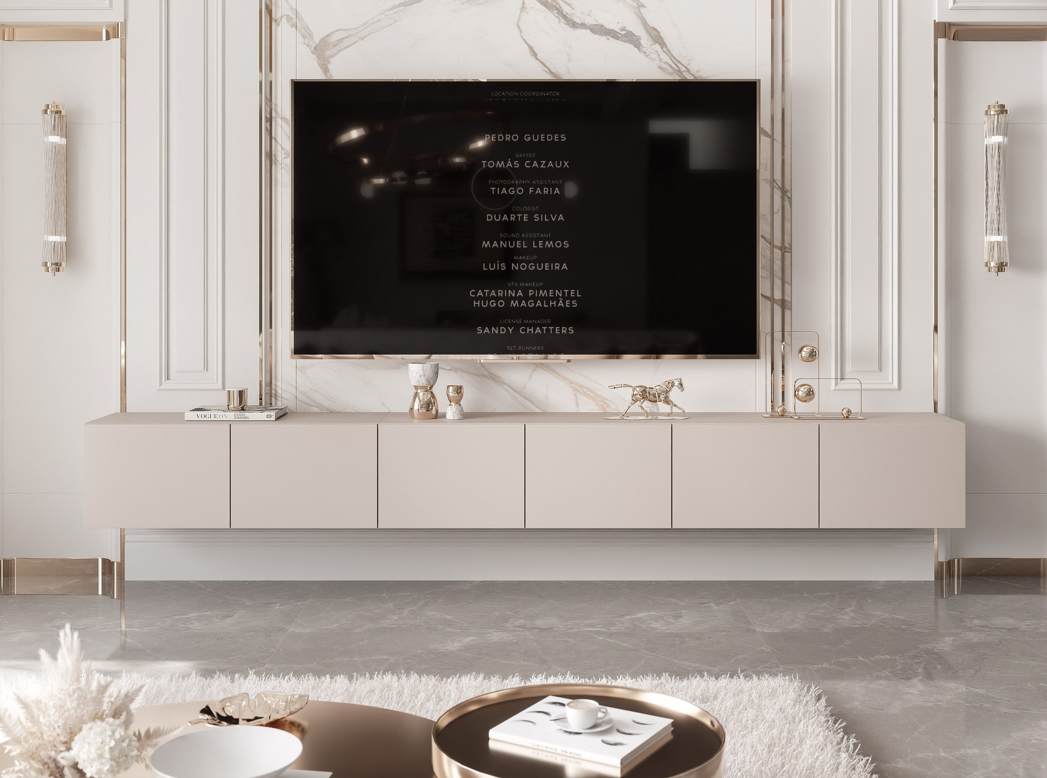 yourhouse24 Lowboard TV ANGEL 300 mit LED-Beleuchtung – Griffloses Design – Bild 3 von 5