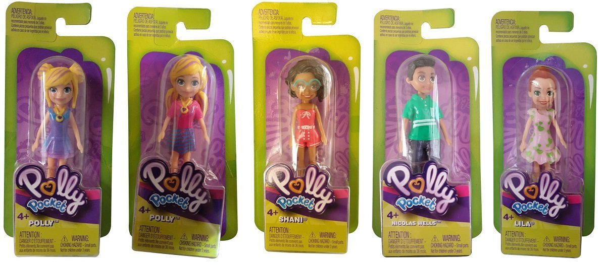 Mattel® Spielfigur Mattel Polly Pocket GKL30 Modepuppen verschiedene Outfits, 5er-Set Sam