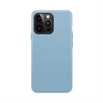 XQISIT Handyhülle XQISIT Silicone Case Anti Bac für iPhone 14 Pro Max - Blue Fog