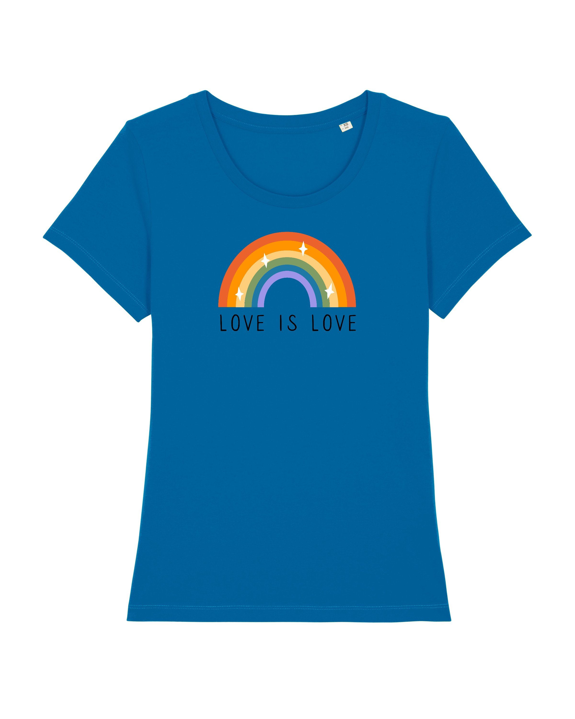 Print-Shirt (1-tlg) Love royalblau Apparel wat? Love is