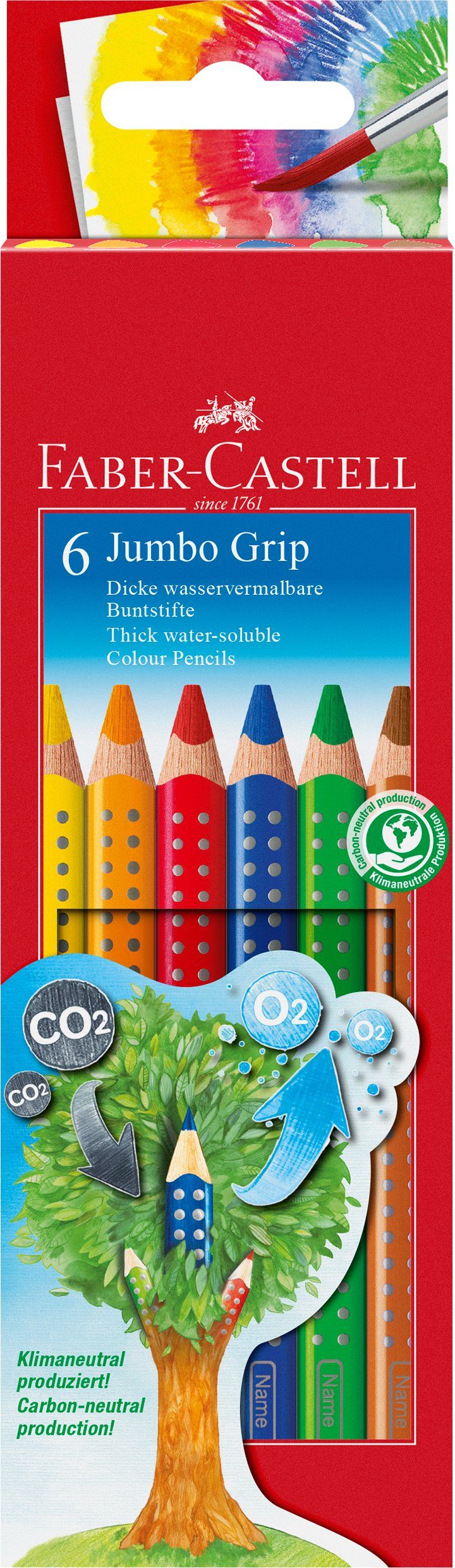 Faber-Castell Buntstift Bunststifte Jumbo Grip, (6-tlg)