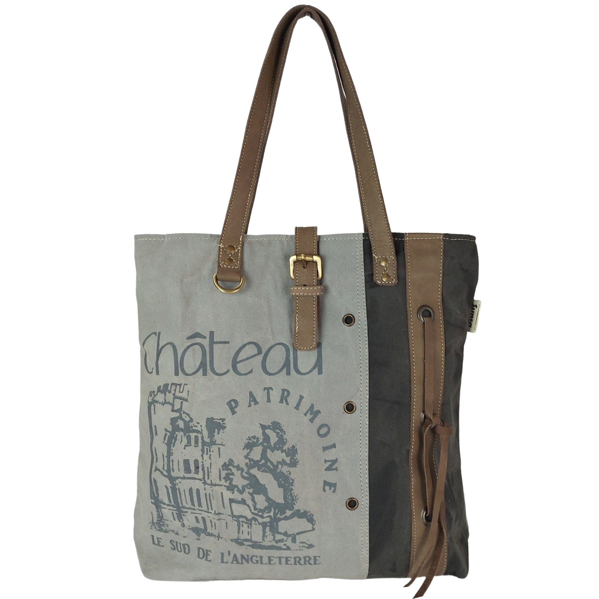 Handtasche Canvas Handtasche. Vintage Graue Schultertasche. Tote Tasche