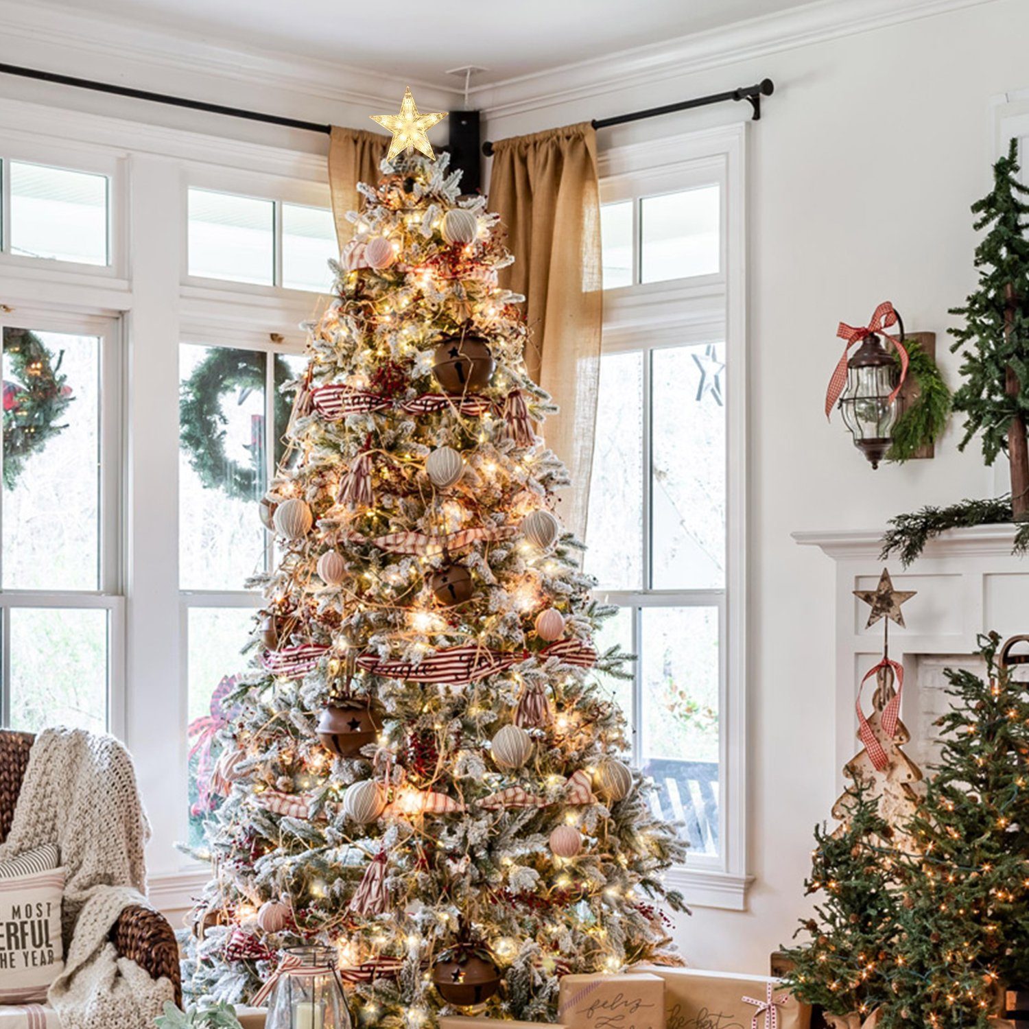 Salcar LED-Lichterkette LED Lichterkette Weihnachtsbaumspitze Stern Weihnac günstig online kaufen