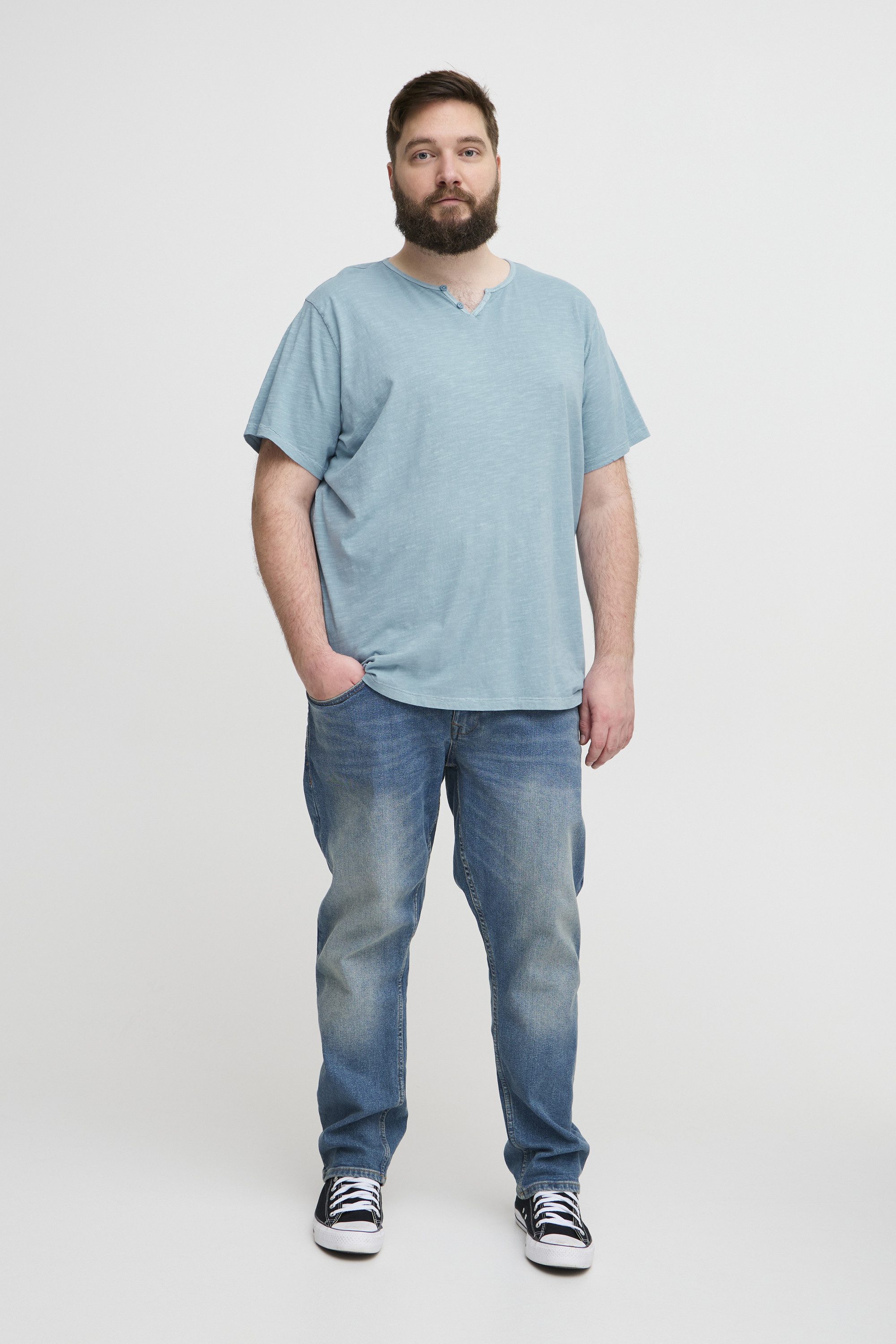 Blend Shirttop BHBtee Big & Tall Lässiges T-Shirt mit Knopfleiste in großen Größen