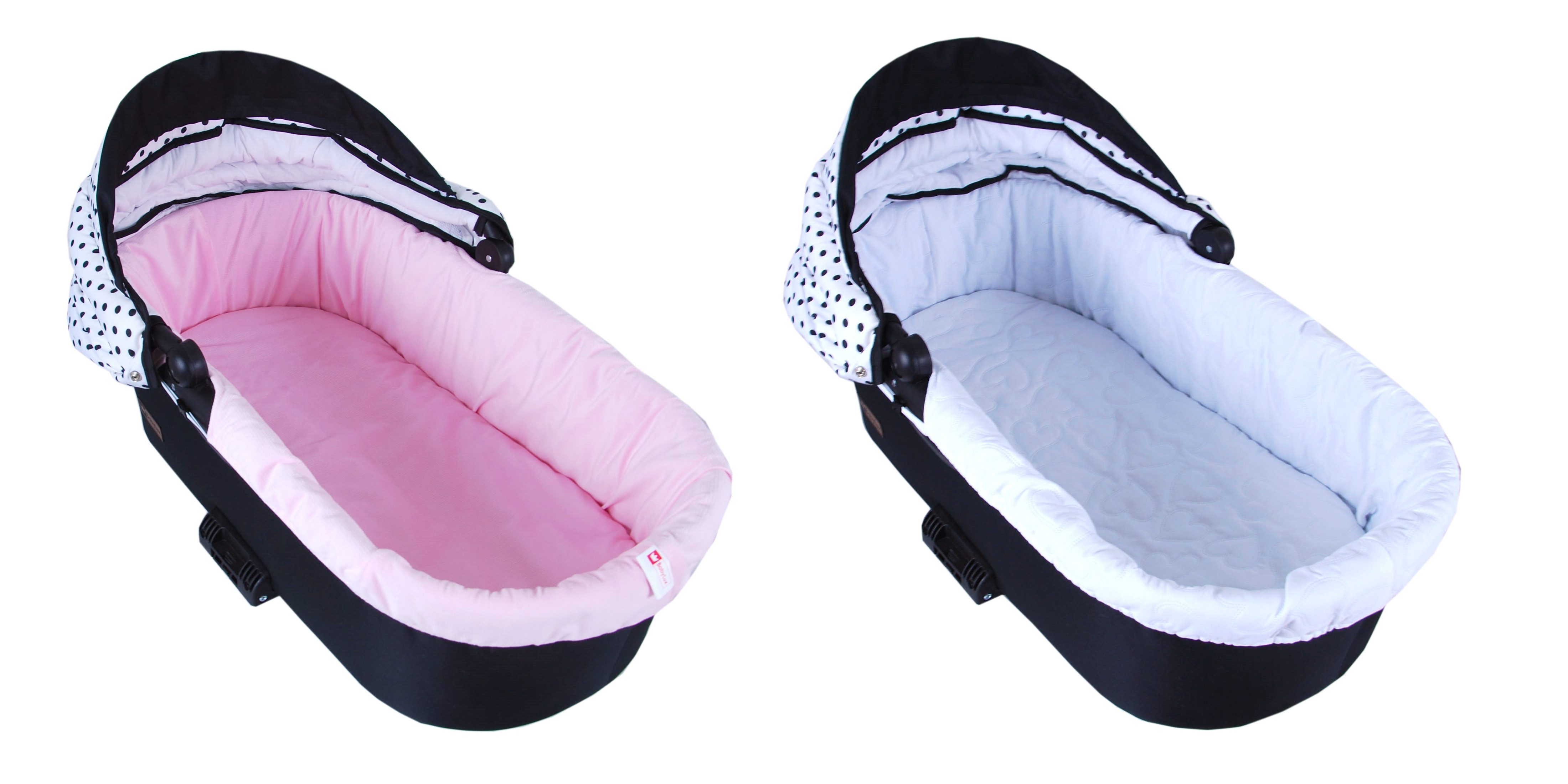 BabyLux Kinderwagen-Bezug BABYLUX Nestchen für Kinderwagen BABYWANNE + Matratze 2 Tlg Set, W101 Velvet Rosa