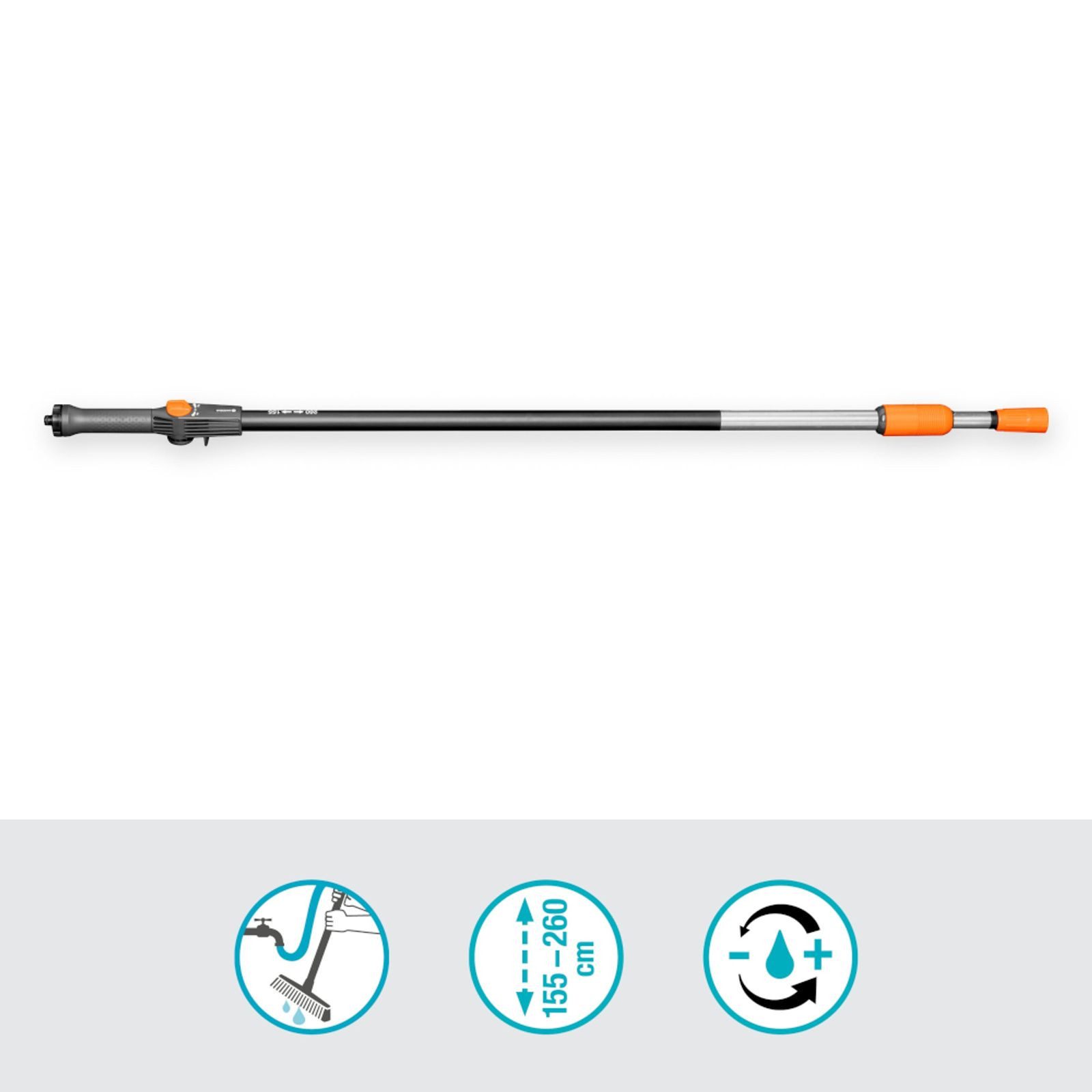 GARDENA Reinigungsbürste Gardena Cleansystem Teleskop-Stiel 155–260 cm wasserführend