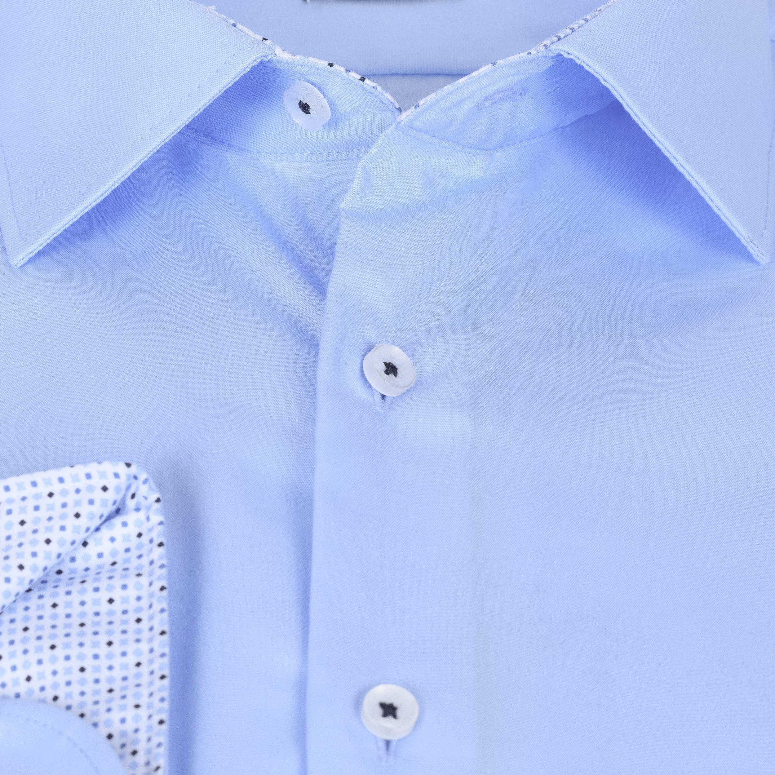 Eterna Langarmhemd Businesshemd Slim Fit, Hellblau, Bügelleicht, Dynamic Cotton™ Regular Langarm 67cm I 100% Baumwolle I Kentkragen mit Ausputz