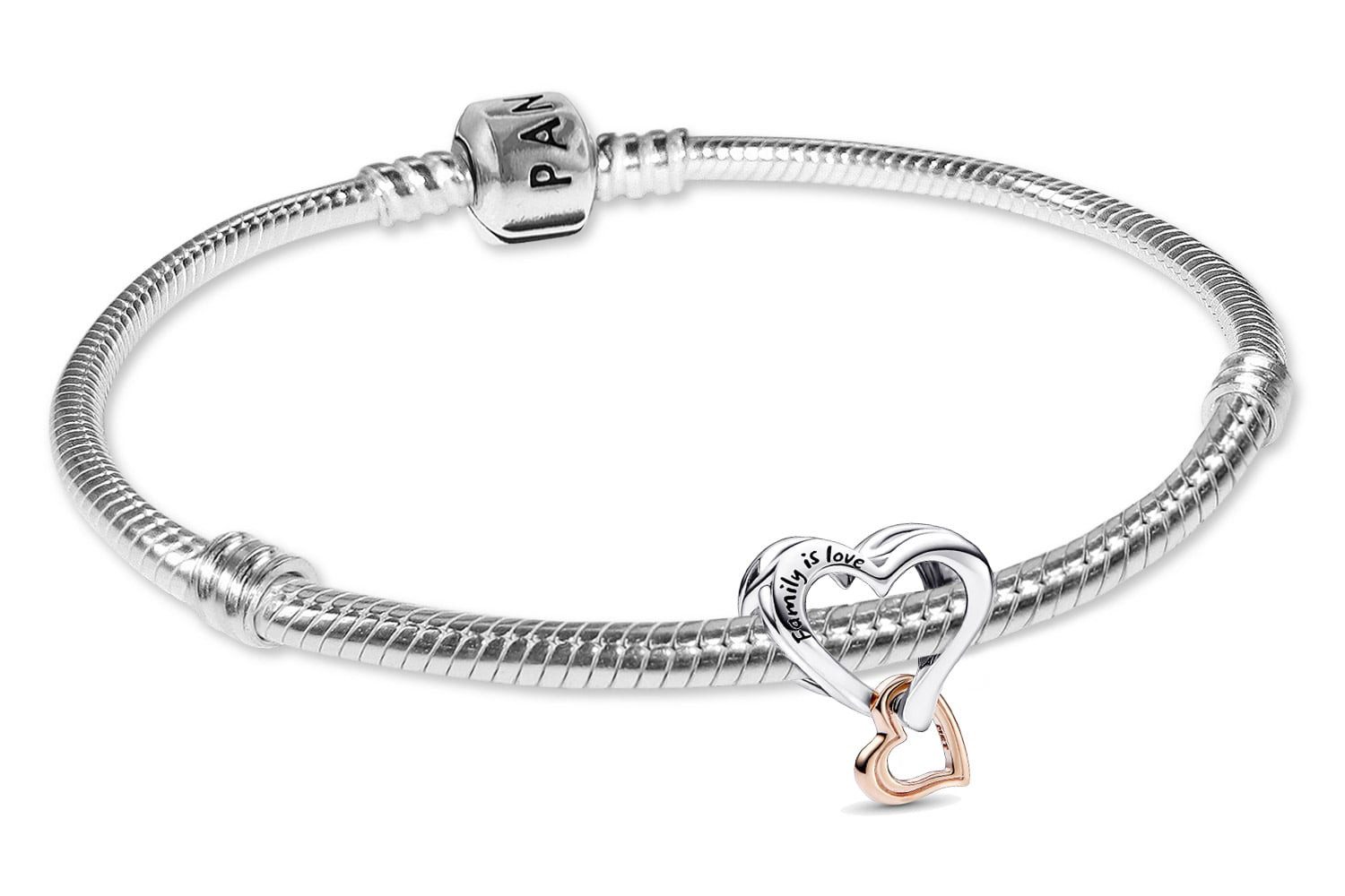 Pandora Charm-Armband DamenStarter-Set Silber Zweifarbiges Unendlichkeitsherz